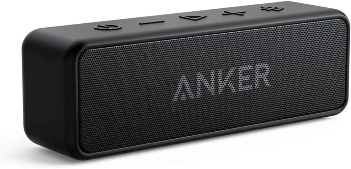 Anker SoundCore 2 mit Dualen Bass-Treibern 24h Akku Bluetooth-Lautsprecher (12 W, Verbesserter IPX7 Wasserschutz Bluetooth 5.0)