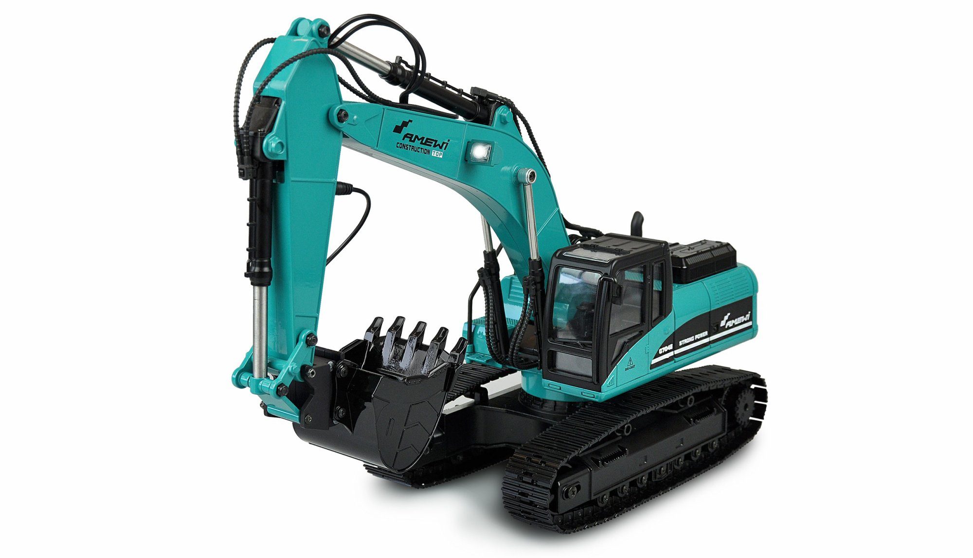 RC-Bagger Amewi RC Bagger G704E Vollmetall RTR 1:14 petrol