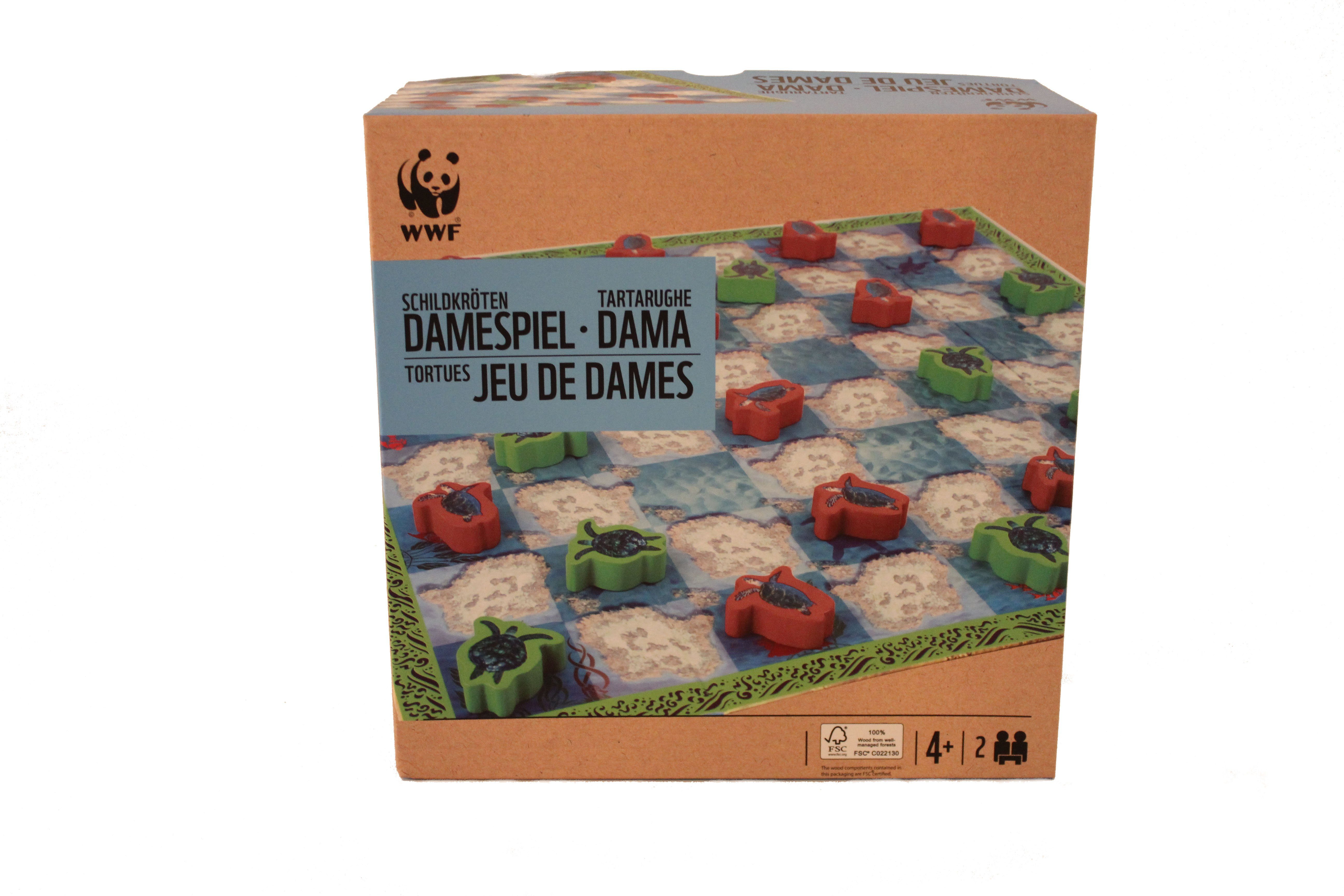 WWF Spiel, WWF -Schildkröten Damespiel, Nachhaltiges Verpackungskonzept