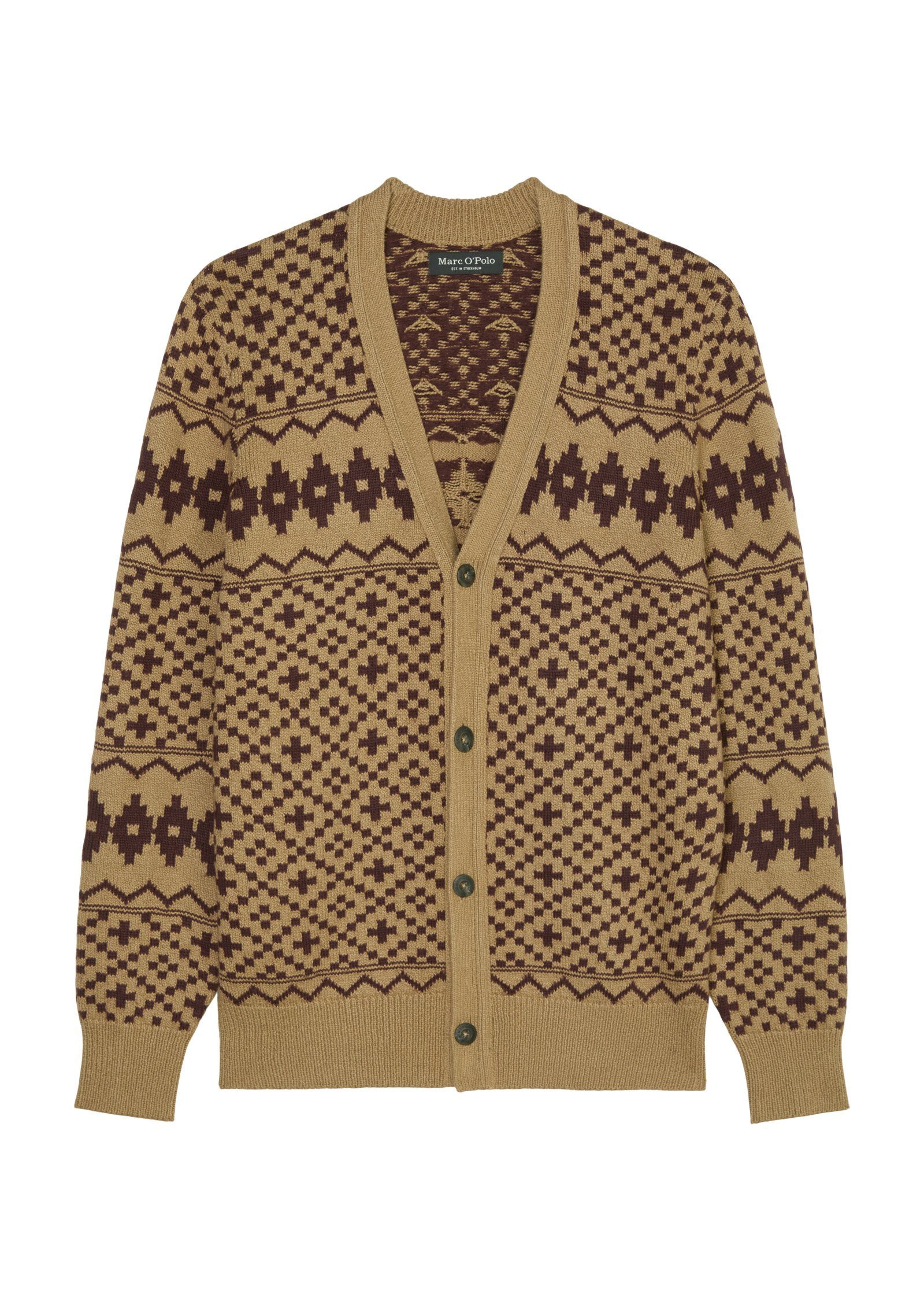 aus Baumwolle-Schurwolle-Mix Cardigan O'Polo Marc