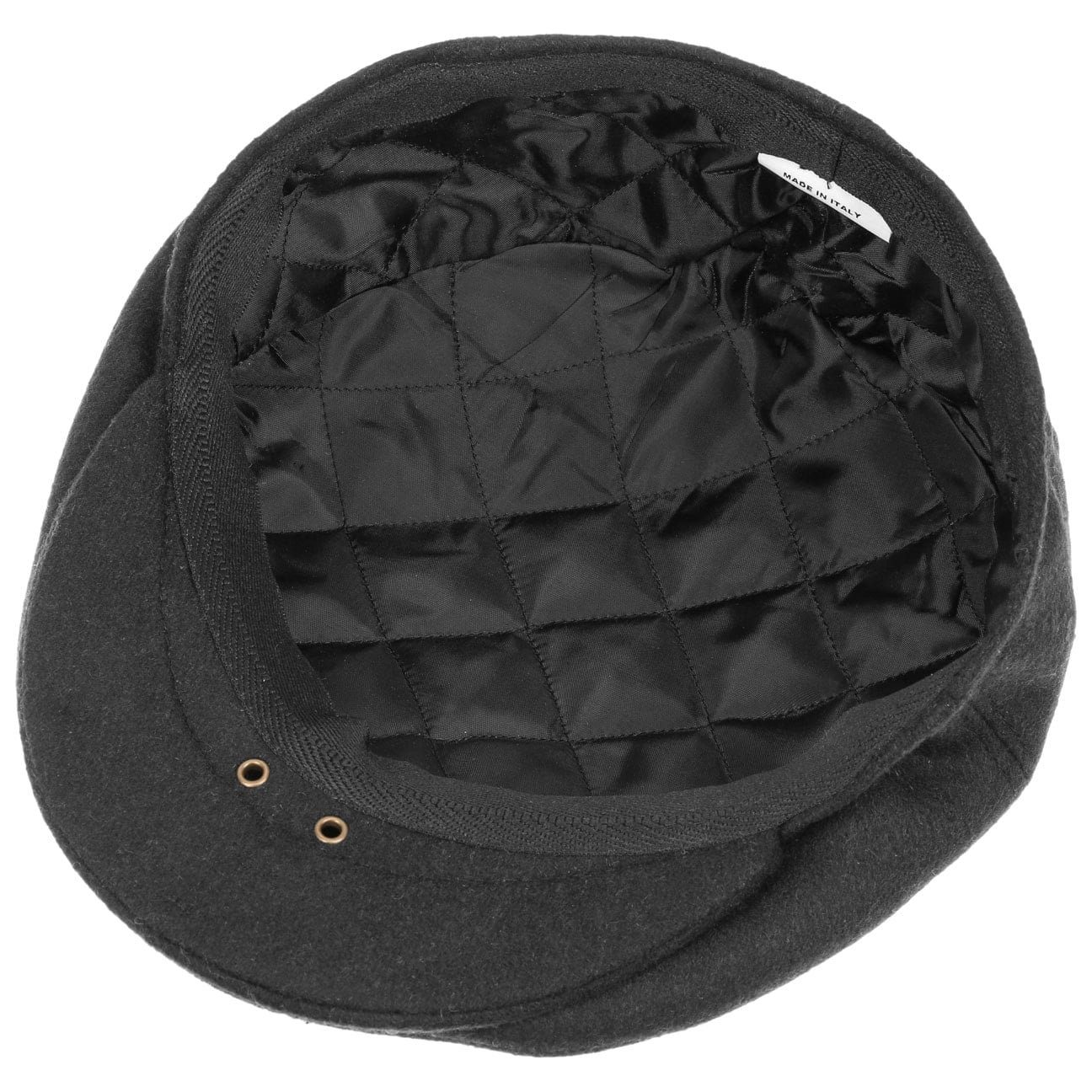 mit Flat (1-St) Schirm, in Lipodo schwarz Cap Italy Made Flatcap