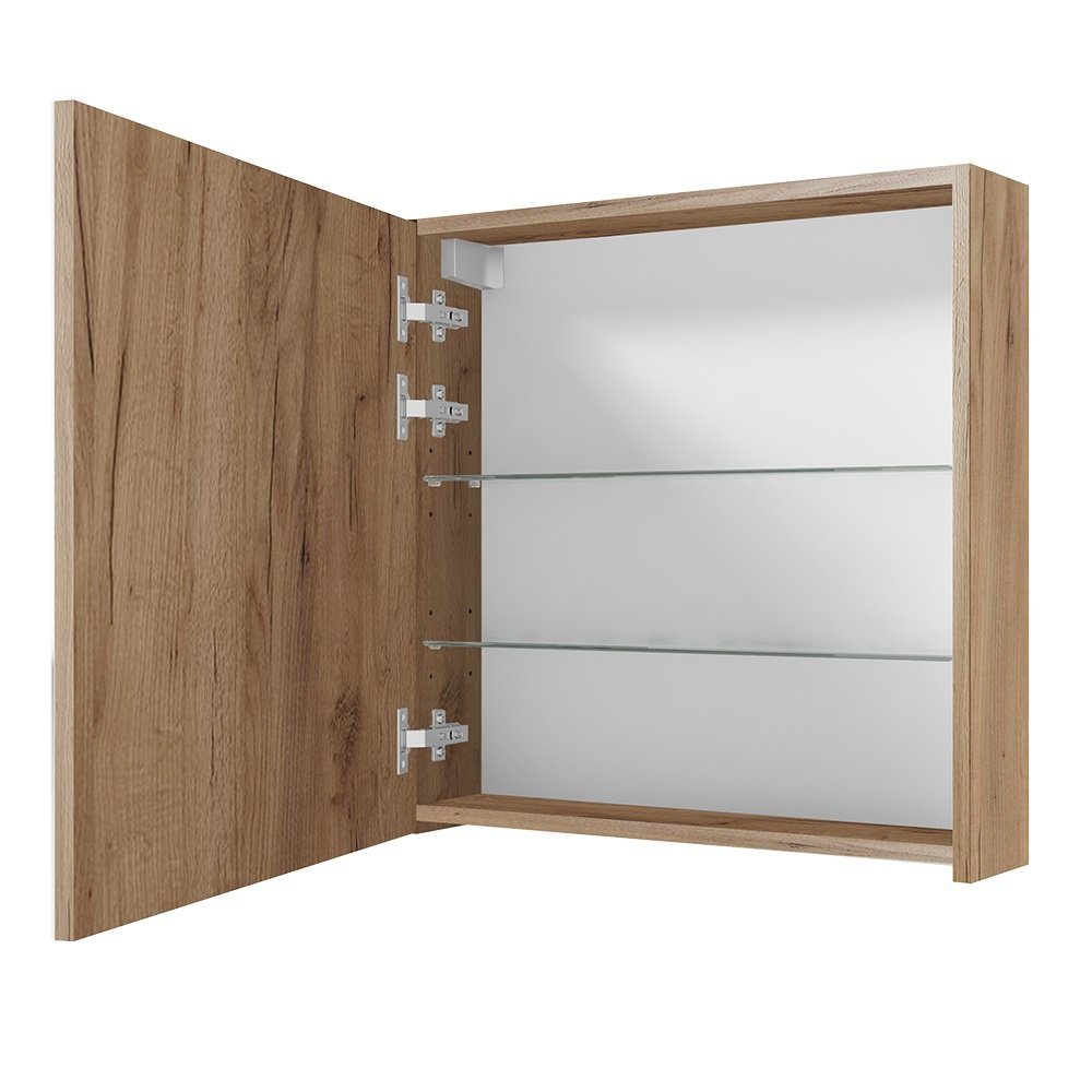 Lomadox Spiegelschrank LUCCA-107 60 cm in Eiche Nb. 60/60/15 cm