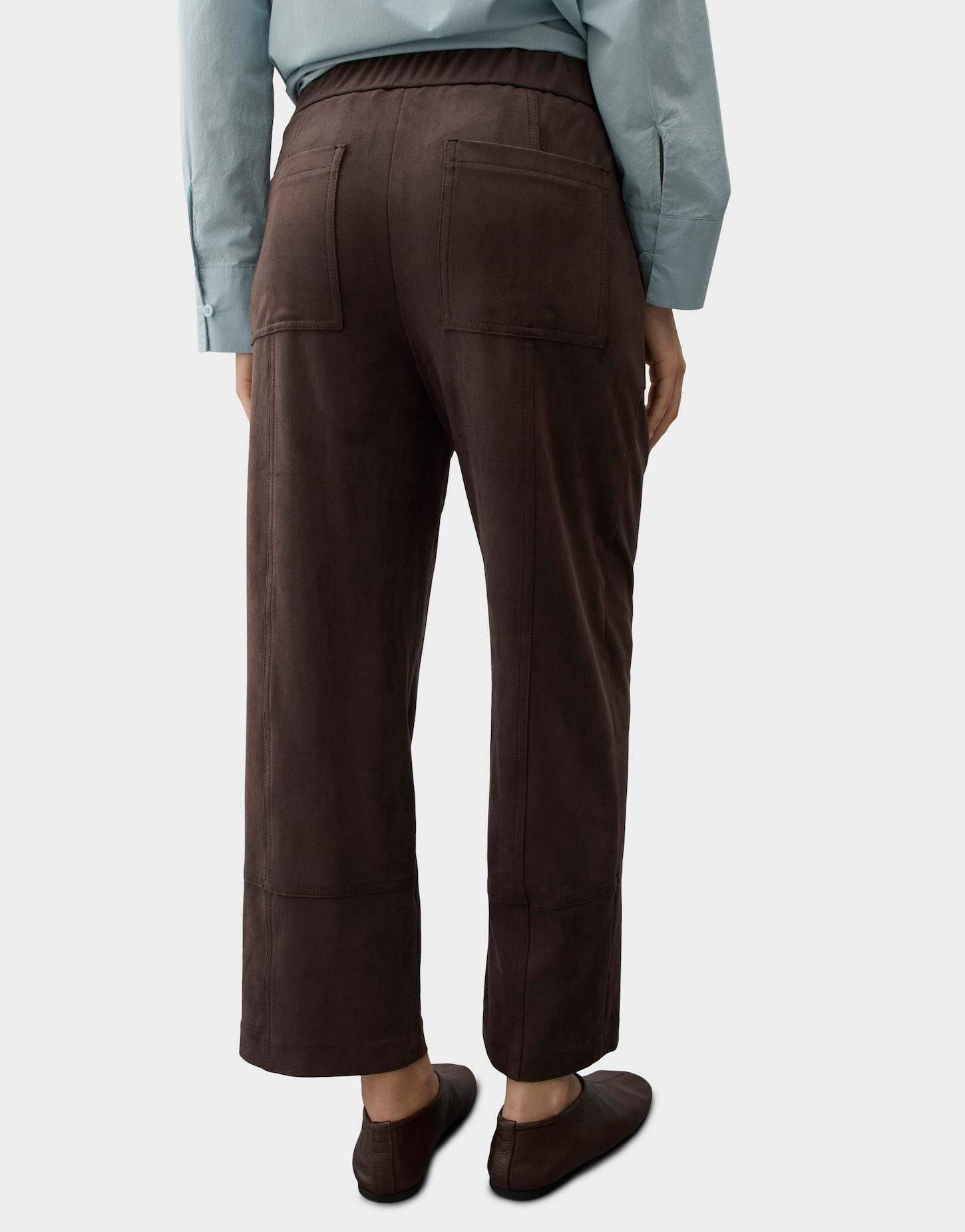 OPUS PANTS Lederhose Metta cargo aus weicher Veloursoptik Gerader Beinverlauf mit verkürzter Länge und Cargotaschen – Bild 3 von 5