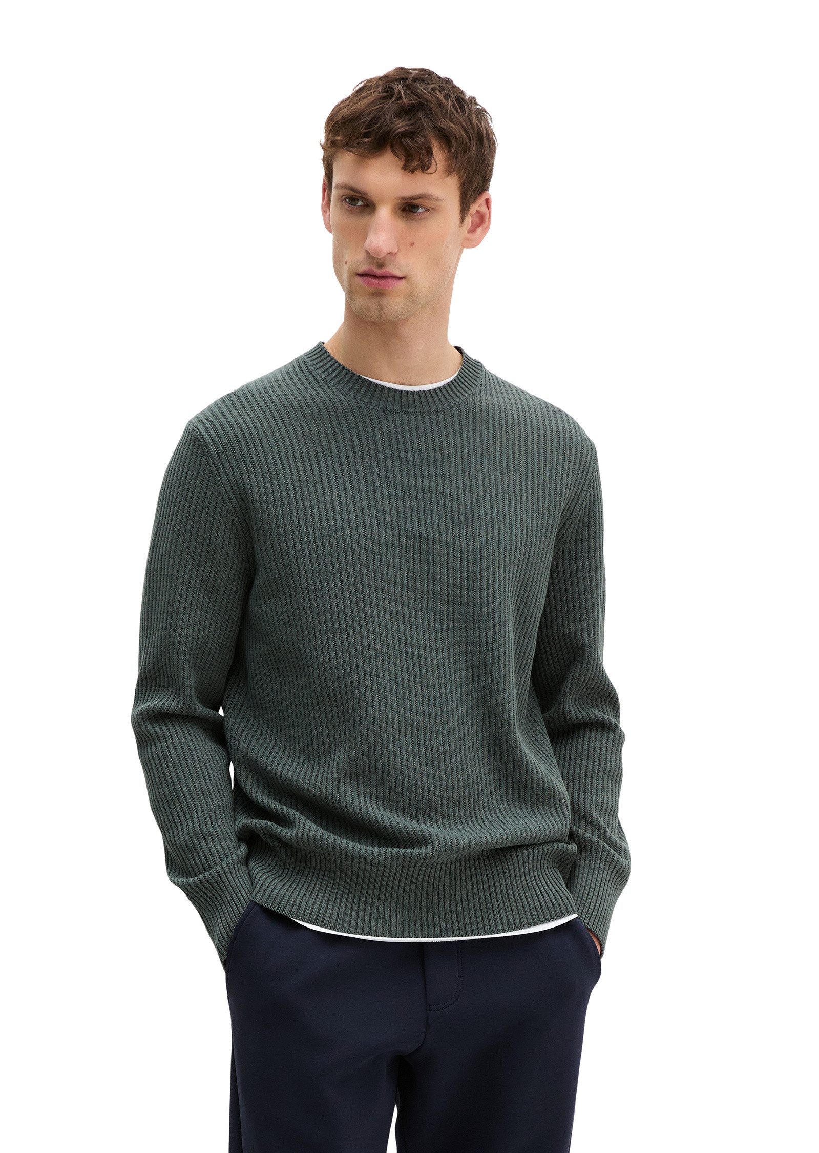 Marc O'Polo Rundhalspullover aus reiner Bio-Baumwolle günstig online kaufen