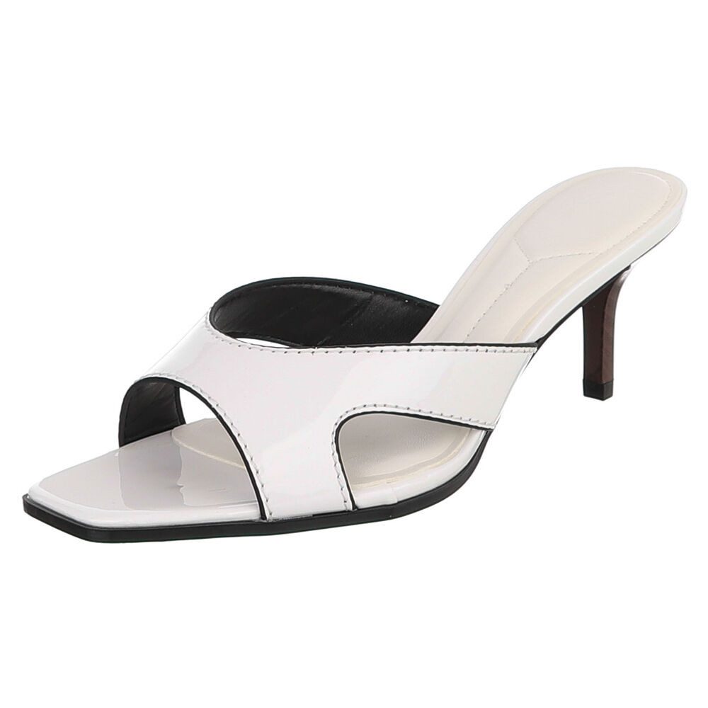 Ital-Design Damen Sandalette mit High Heel und offenem Design Pantolette (91895542) Pfennig-/Stilettoabsatz Sandalen & Sandaletten in Weiß