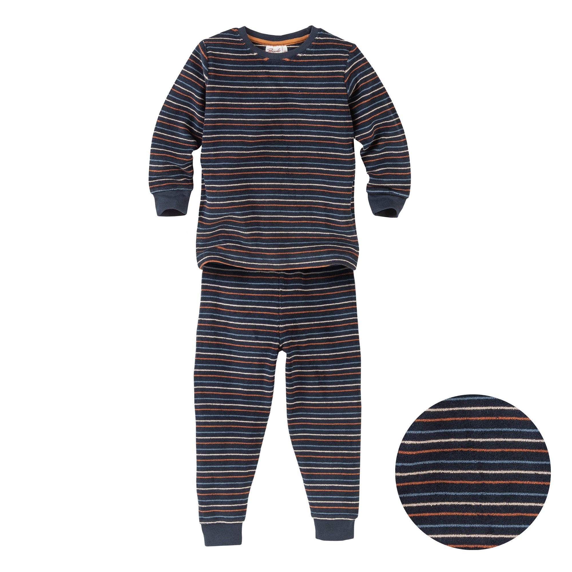 People Wear Organic Pyjama, Jungen Langarm Frottée Schlafanzug aus Bio Baumwolle | Schlafanzüge