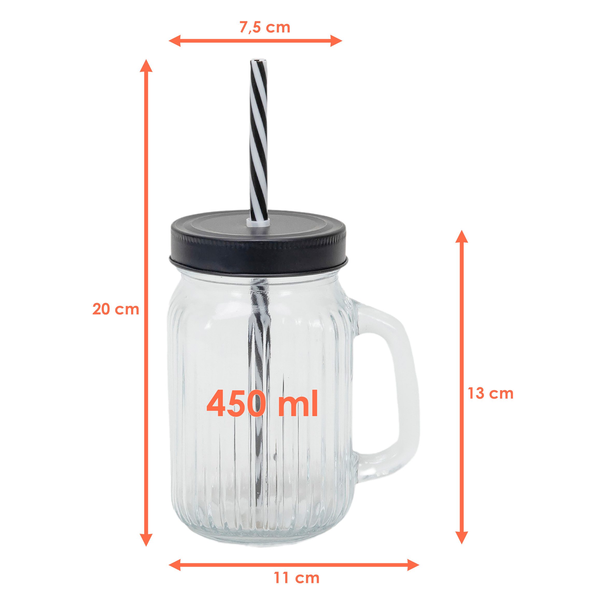 Spetebo Glas Getränke Spender mit Zapfhahn - 5 Liter, 4-tlg., Glas, Trink Becher mit Henkel