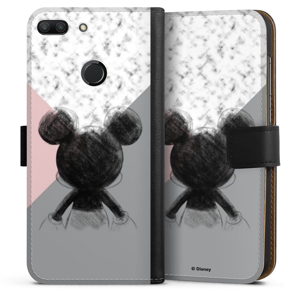 DeinDesign Handyhülle »Disney Marmor Mickey Mouse Mickey Mouse Scribble«,  Huawei Honor 9 Lite Hülle Handy Flip Case Wallet Cover