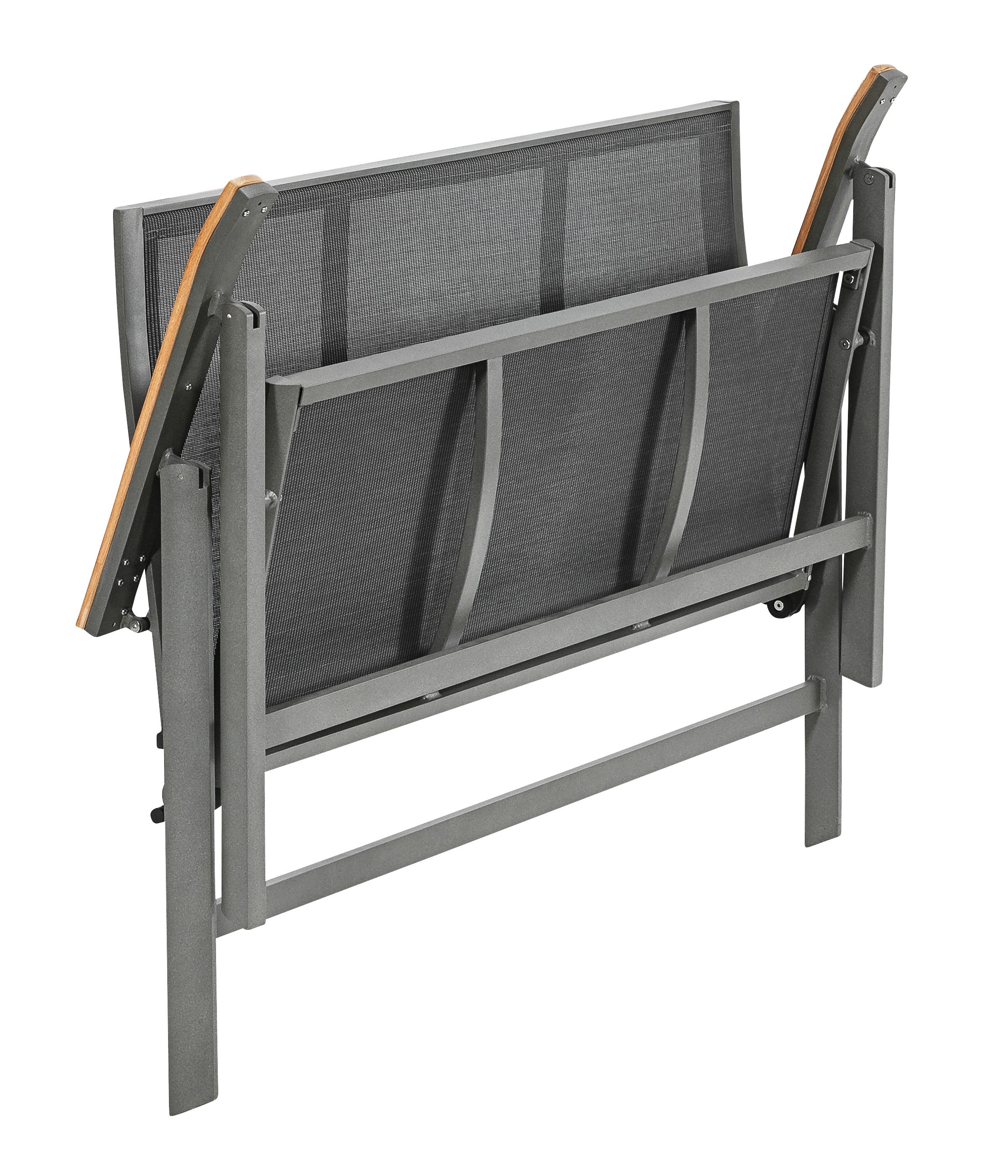 Dehner Gartenbank Klappbank Colmar, 2-Sitzer, 127 x 99 x 61.5 cm, Schöne, klappbare Gartenbank aus hochwertigen Materialien gefertigt