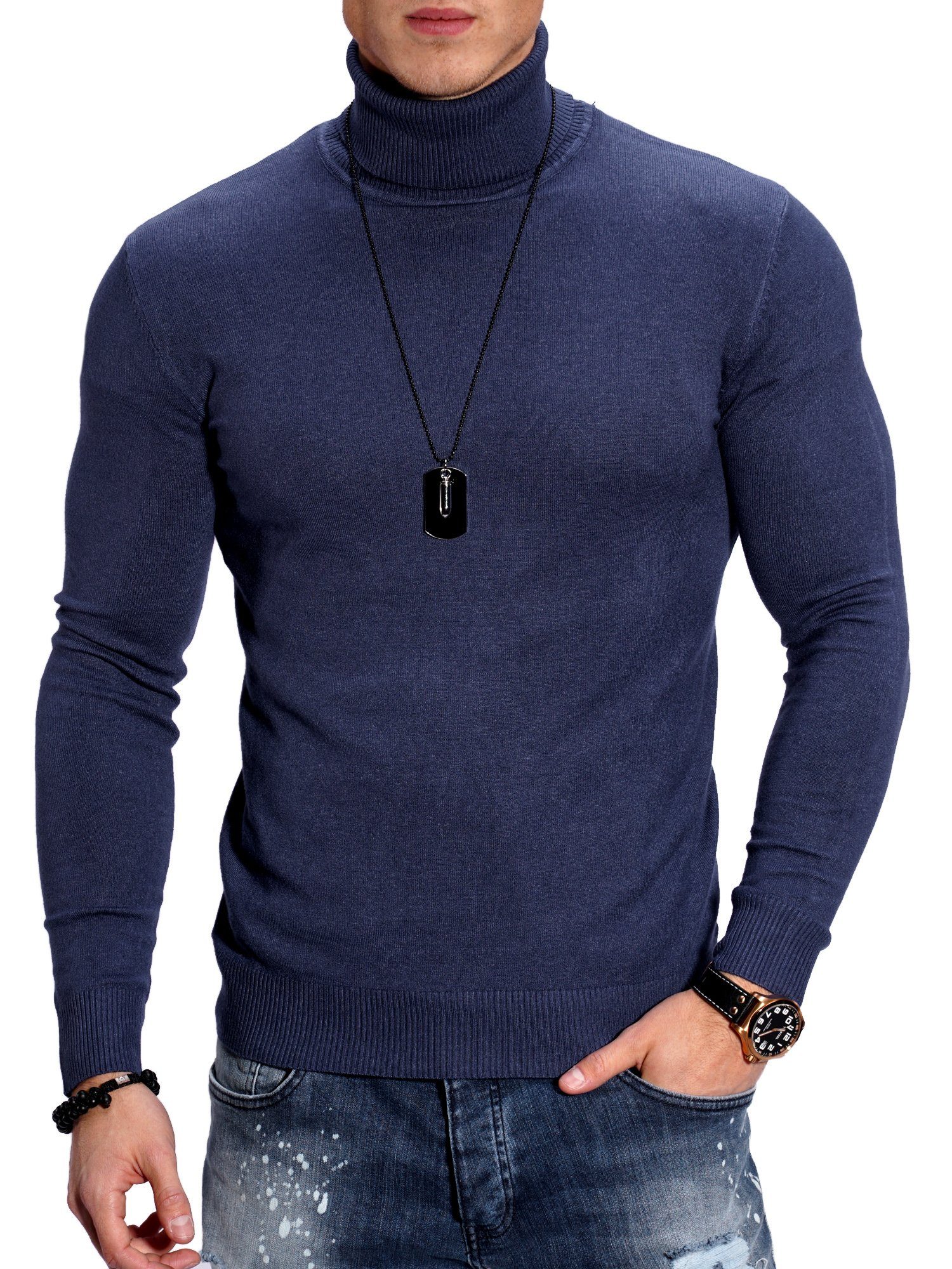 behype Rollkragenpullover TIM im Slim Fit-Schnitt