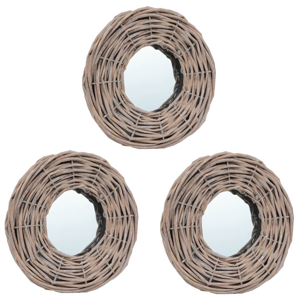 vidaXL Spiegel Spiegel 3 Stk. 15 cm Weide (1-St)