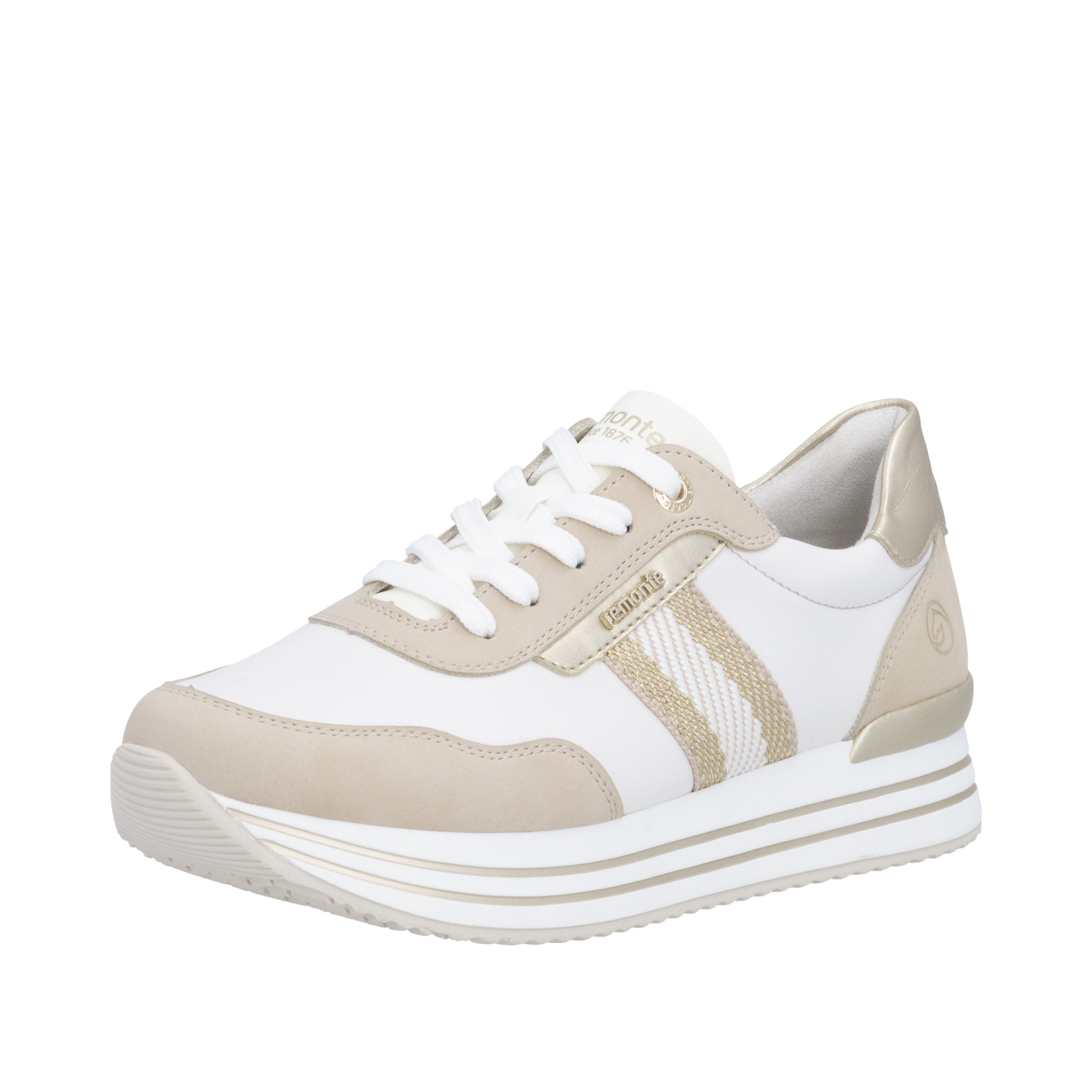 Remonte Plateausneaker Halbschuh, Schnürschuh mit Metallicdetails und Softfußbett