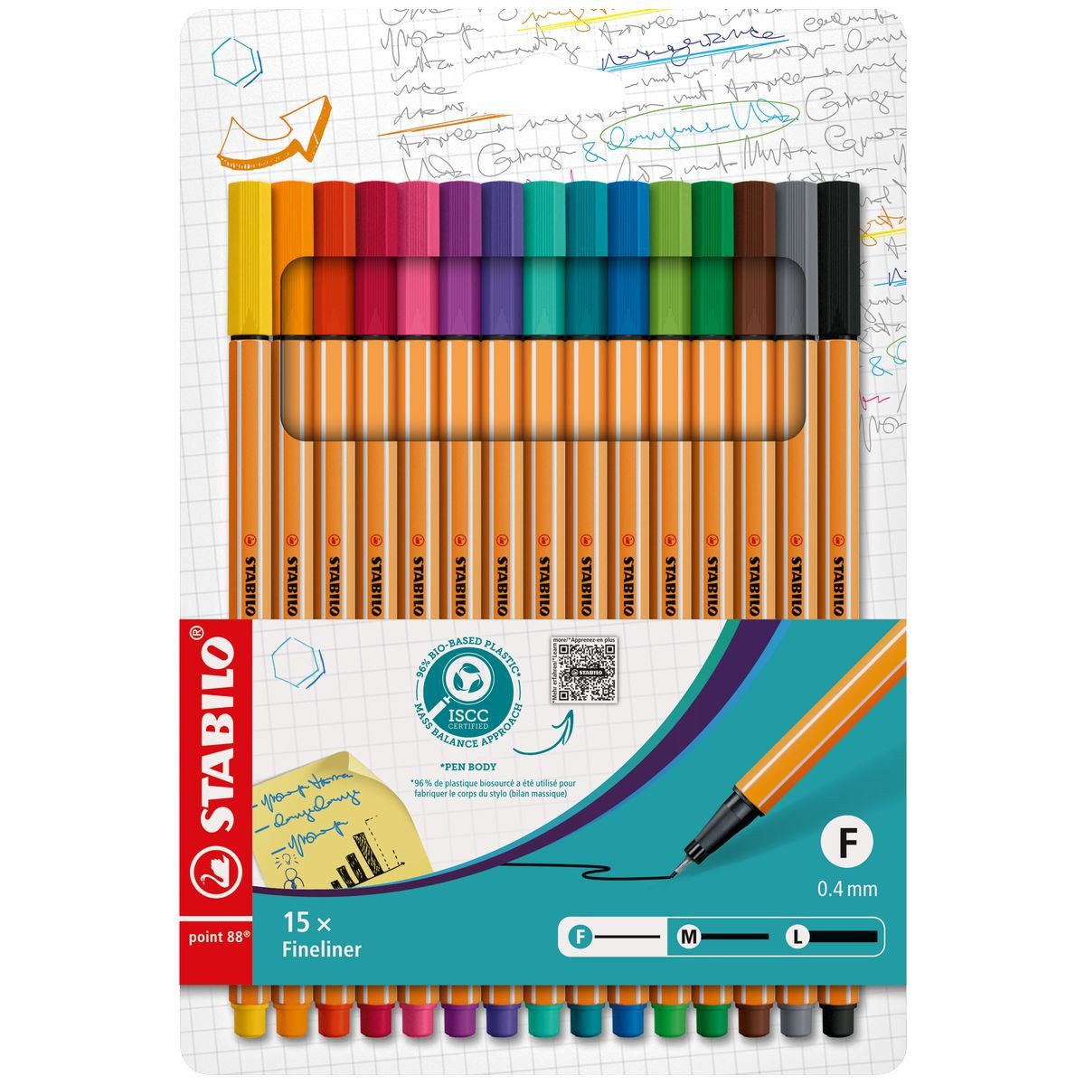 STABILO Fineliner STABILO Fineliner point 88 15 Stück Kunststoffetui