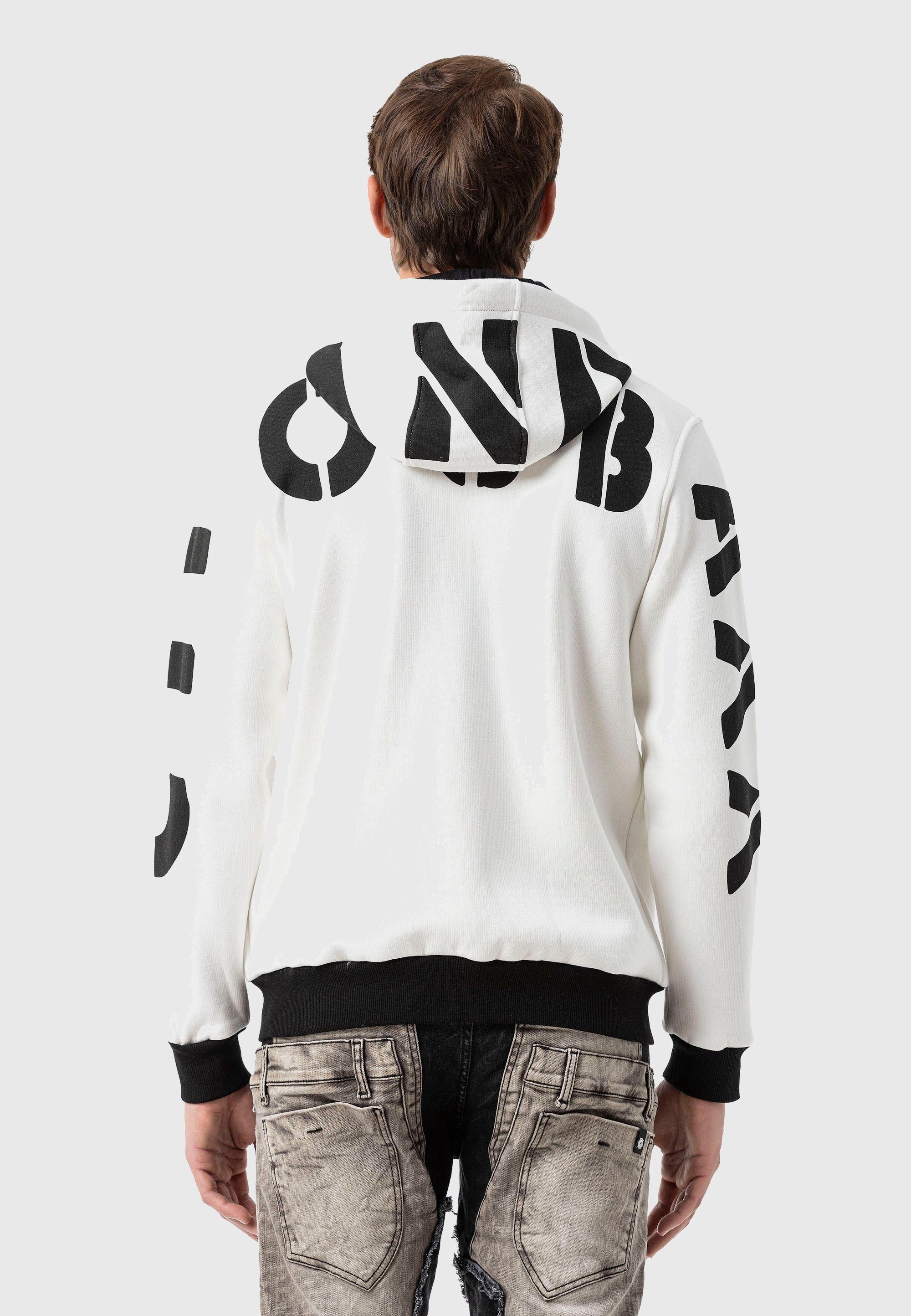Cipo & Baxx Strickjacke Hoodie Sweat Jacket (1-tlg) mit Ärmel- und Rückenprint – Bild 2 von 5