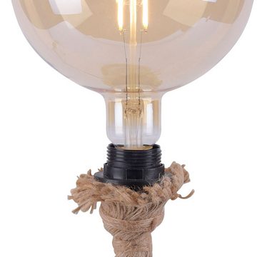 etc-shop LED Tischleuchte, Leuchtmittel nicht inklusive, Vintage Tischleuchte in Seilform Tischlampe mit verknotetem Tau, Seil