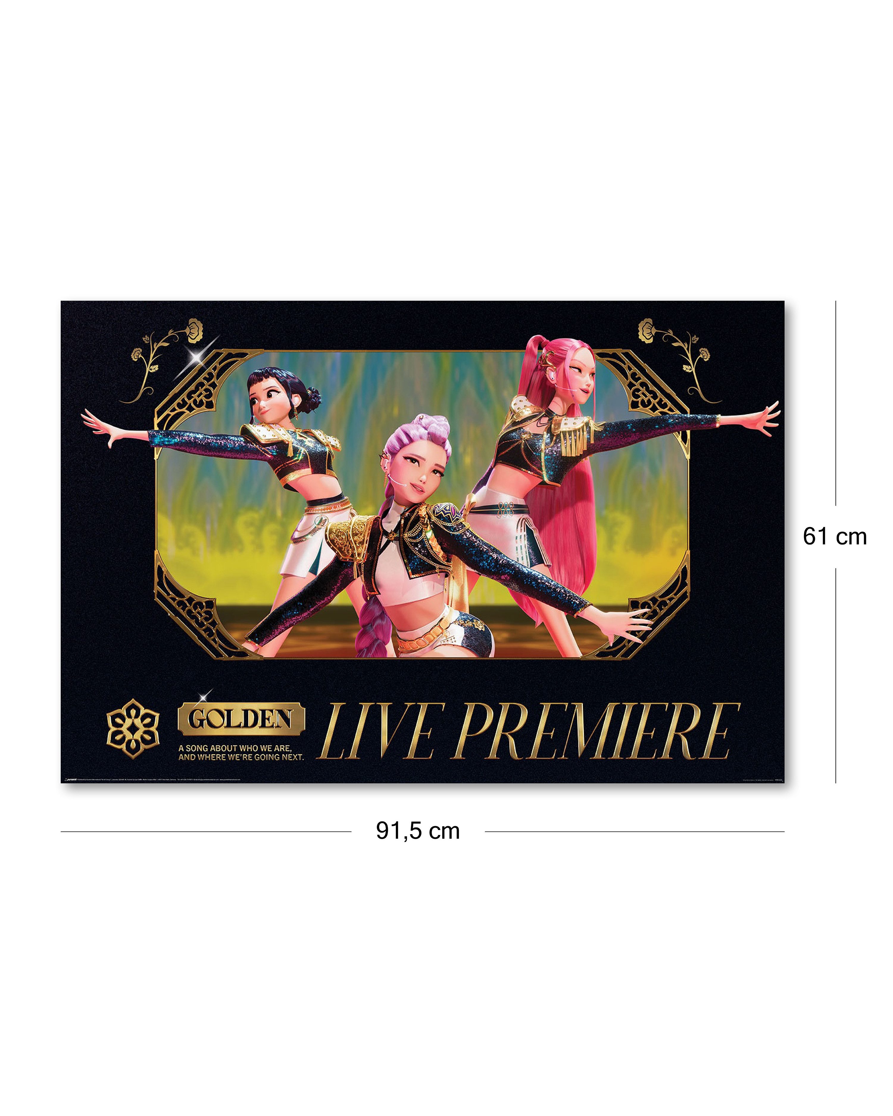 PYRAMID Poster KPop Demon Hunters Poster Golden Live Premiere 91,5 x 61 cm
