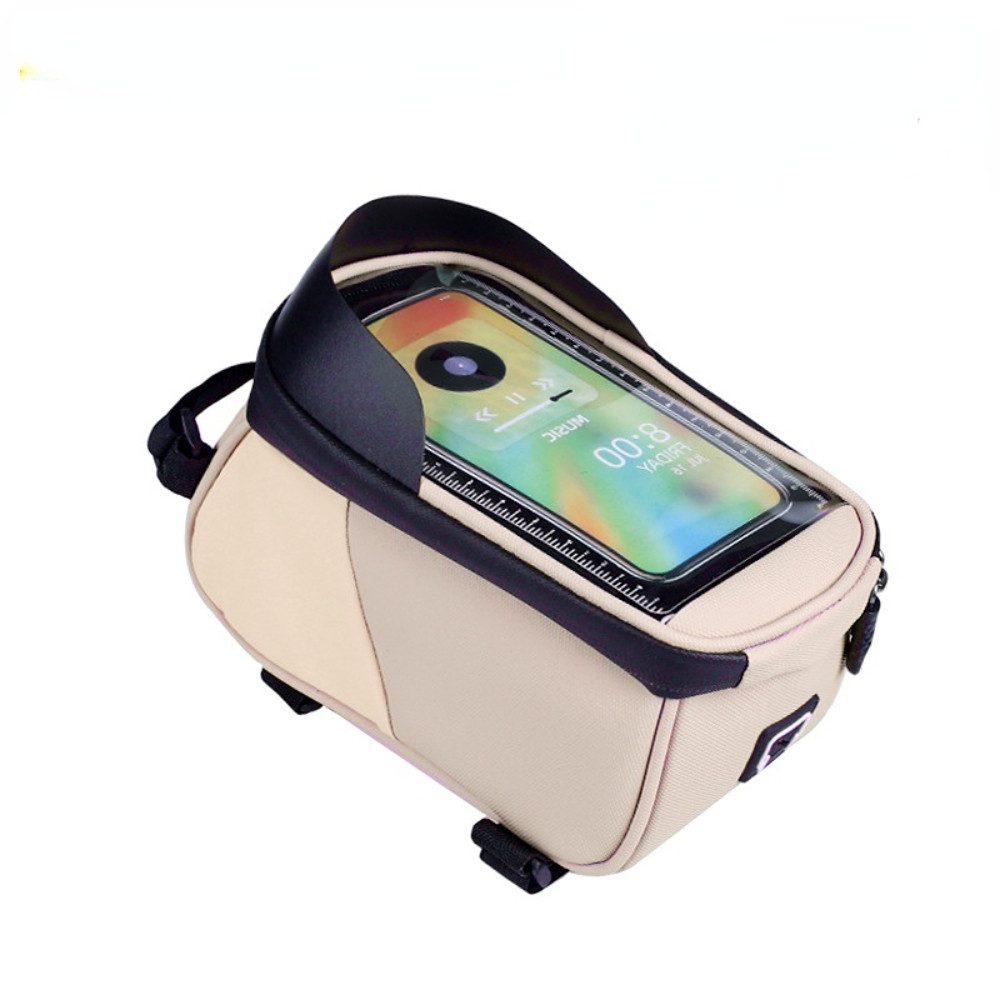 Blusmart Rahmentasche Mountainbike-Frontträgertasche (Handy-Aufbewahrungstasche vorne hängende Tasche, 1,5 l großes Fassungsvermögen), Wasserfester, empfindlicher Touchscreen