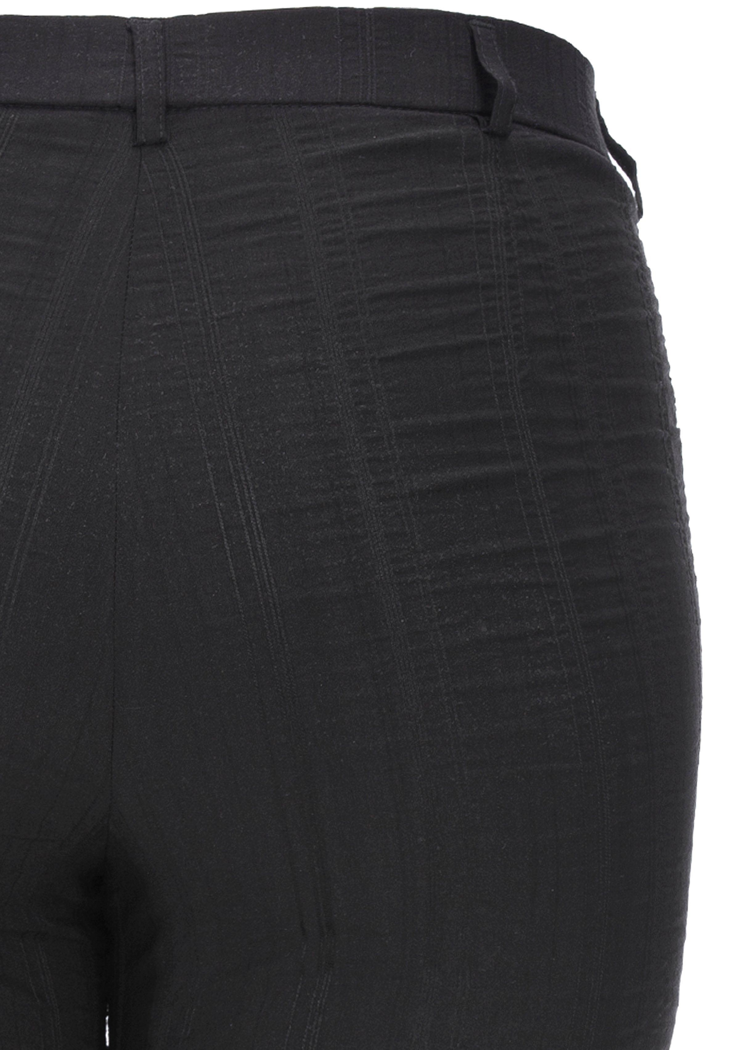 Bea Passform schwarz gestreift Stoffhose optimale Quer-Stretch KjBRAND in