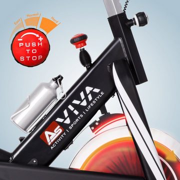 AsVIVA Speedbike Indoor Cycle & Speedbike AsVIVA S14 Bluetooth (inklusive Brustgurt), Bluetooth, Fitness App & Intelligent Cycling App kompatibel