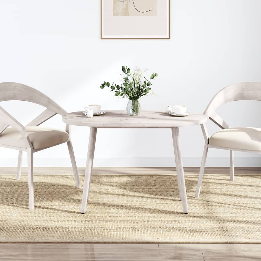 furnicato Tischplatte Weiß Kiefer Oval 100x50x2,5 St) Massivholz (1 cm