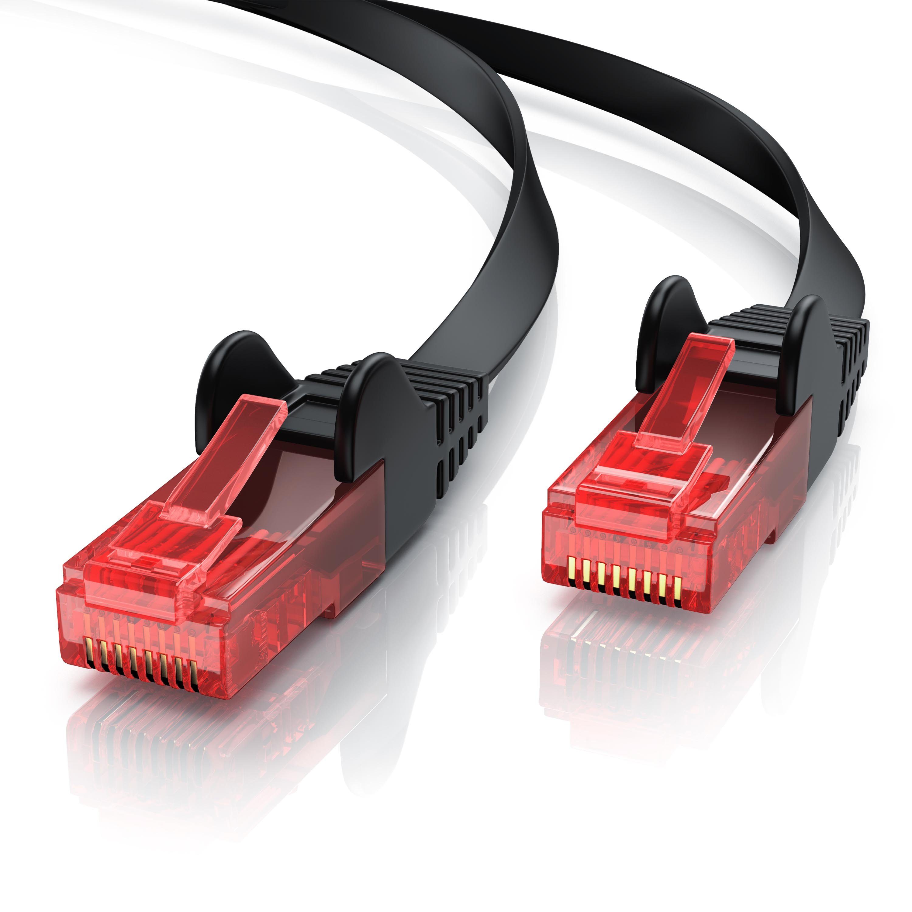 CSL LAN-Kabel, CAT.6, RJ-45 (Ethernet) (50 cm), CAT 6 Flachband Netzwerkkabel Gigabit 1000Mbit/s Patchkabel flach 0,5m
