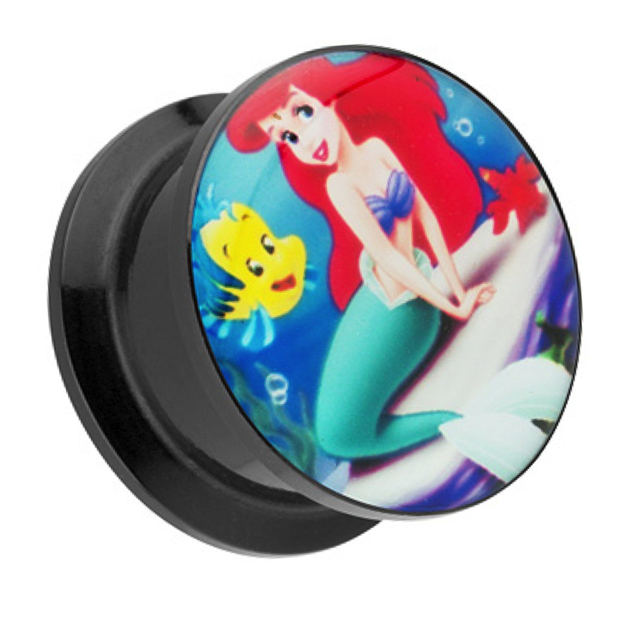 Plug Piercing Schraub Picture Motiv Comic Meerjungfrau