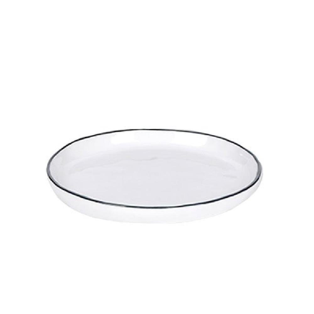 Lambert Tasse Teller Untertasse Piana Weiß basaltgrauer Rand (13,5cm)