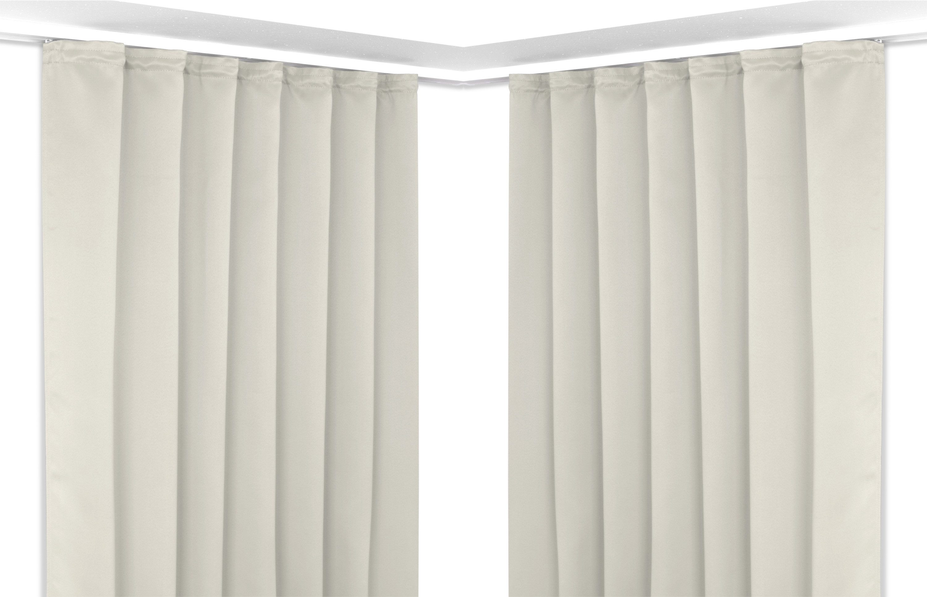 Beautex Verdunkelungsvorhang 2er Set Verdunkelungsgardine mit U-Band, Black günstig online kaufen