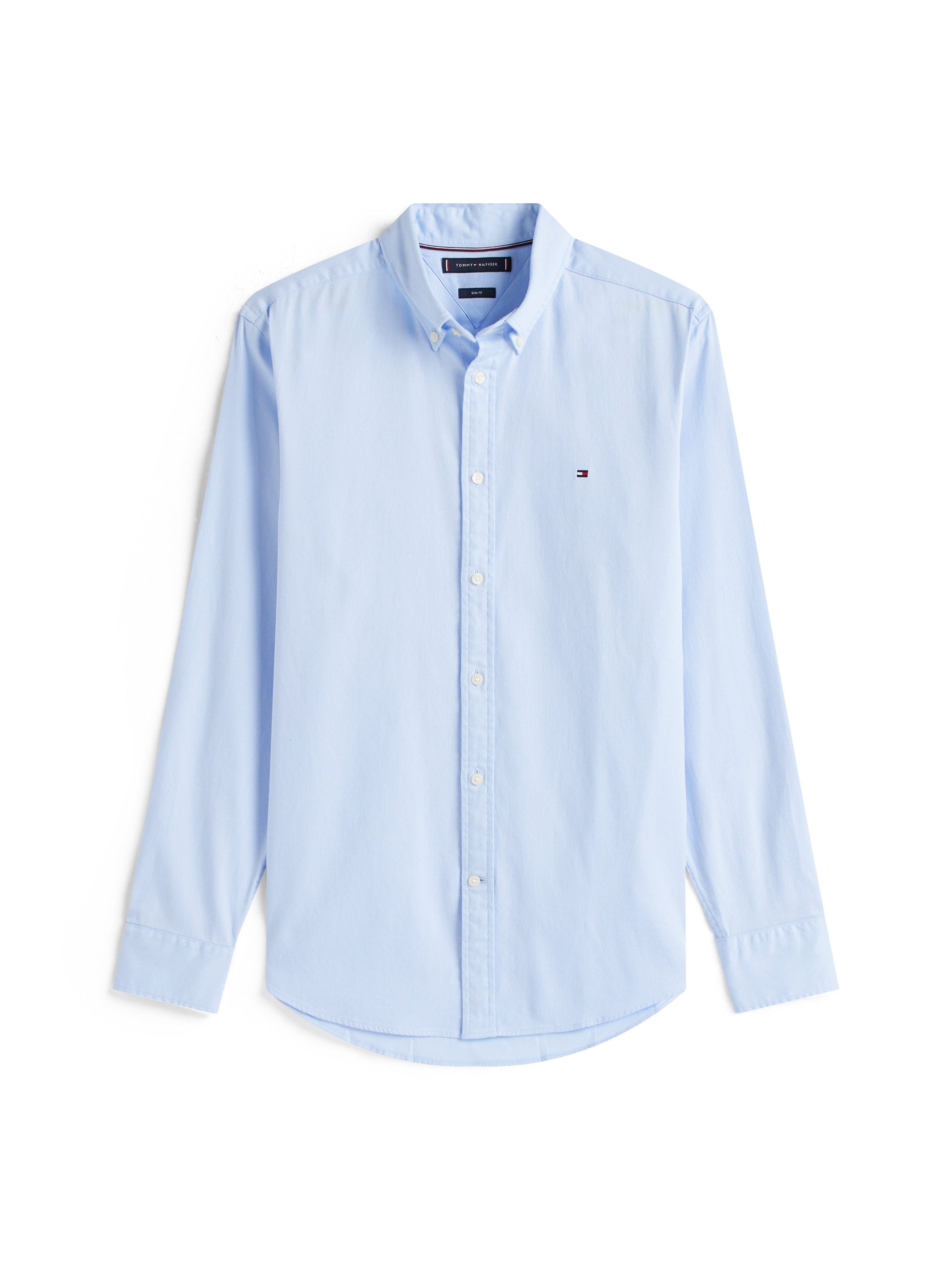 Tommy Hilfiger Langarmhemd DOBBY Slim Fit, Button-down-Kragen