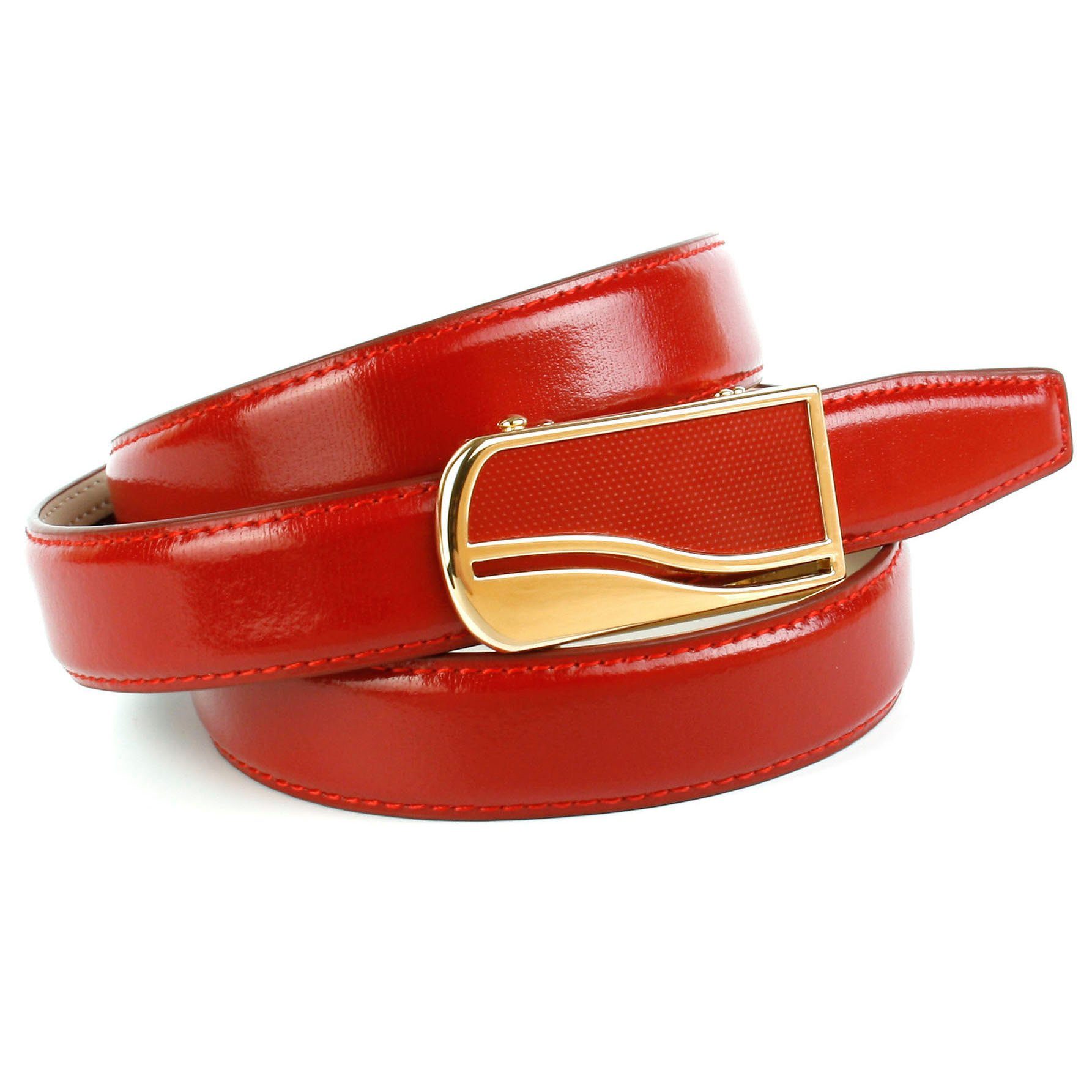 Anthoni Crown Ledergürtel in schmaler Form mit Designer Schließe | Anzuggürtel