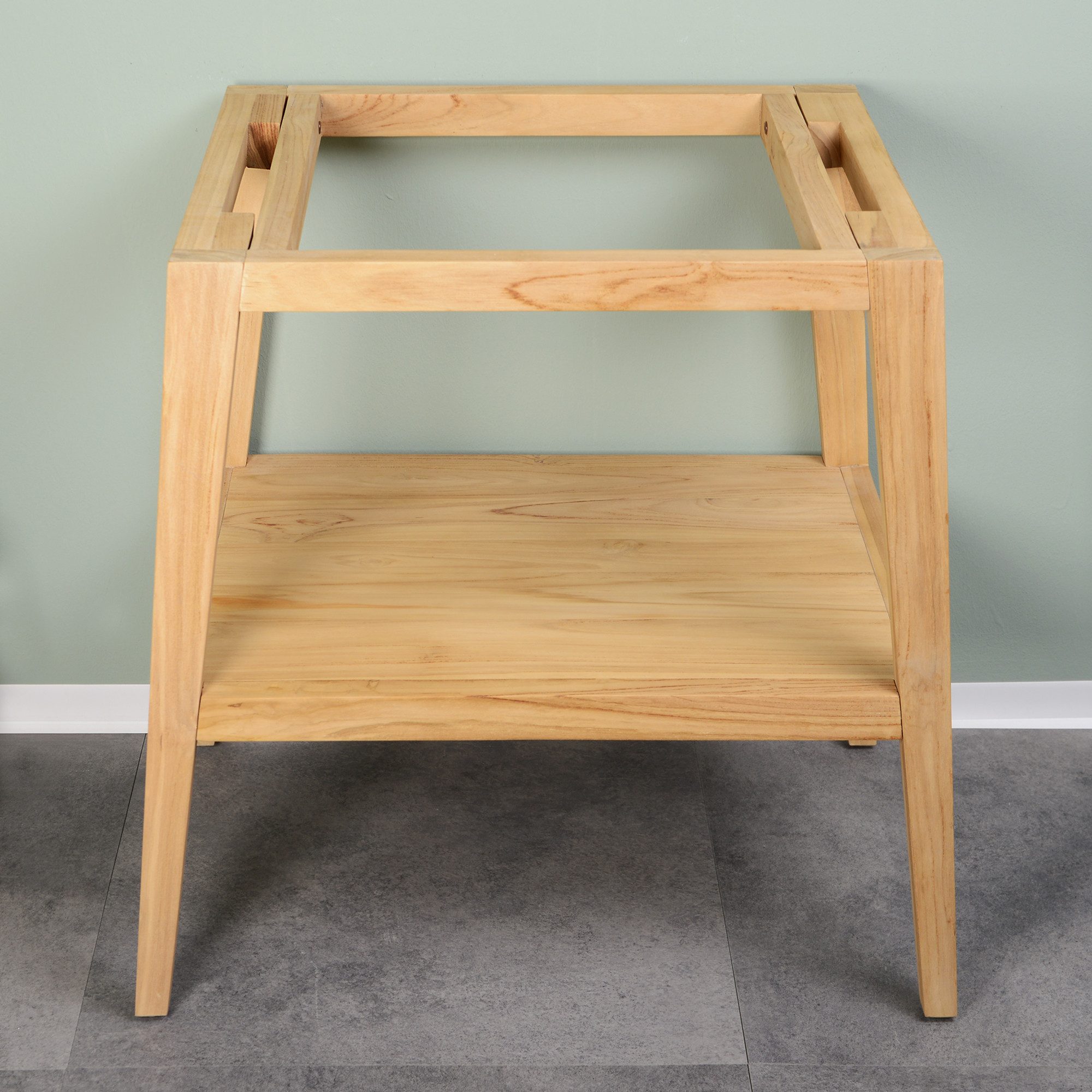 wohnfreuden Waschbeckenunterschrank Teakholz Waschtisch Untergestell TITIN 76 cm breit