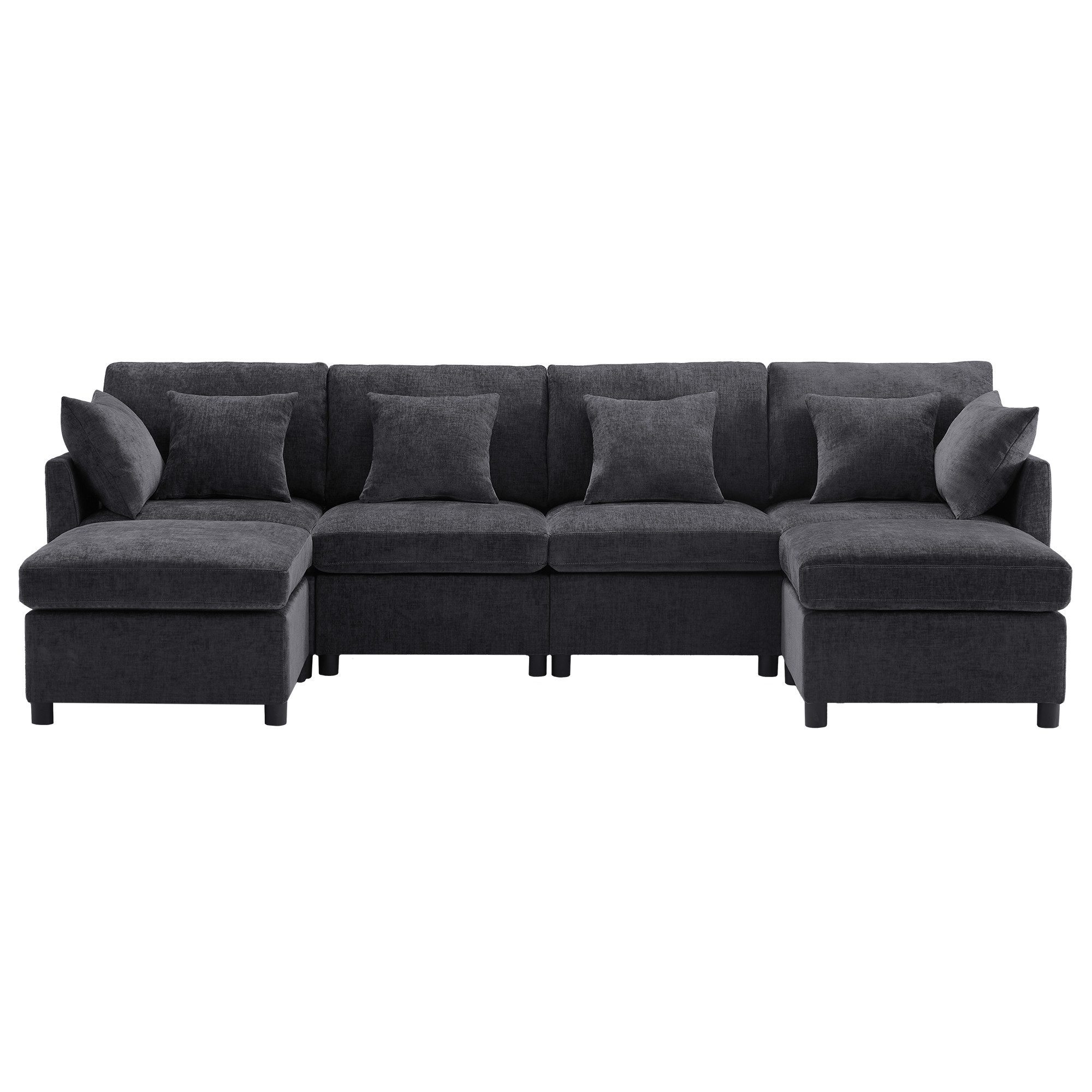 Merax Ecksofa U-förmiges Sofa aus Chenille-Stoff, 1 Teile, Modulares Couch günstig online kaufen