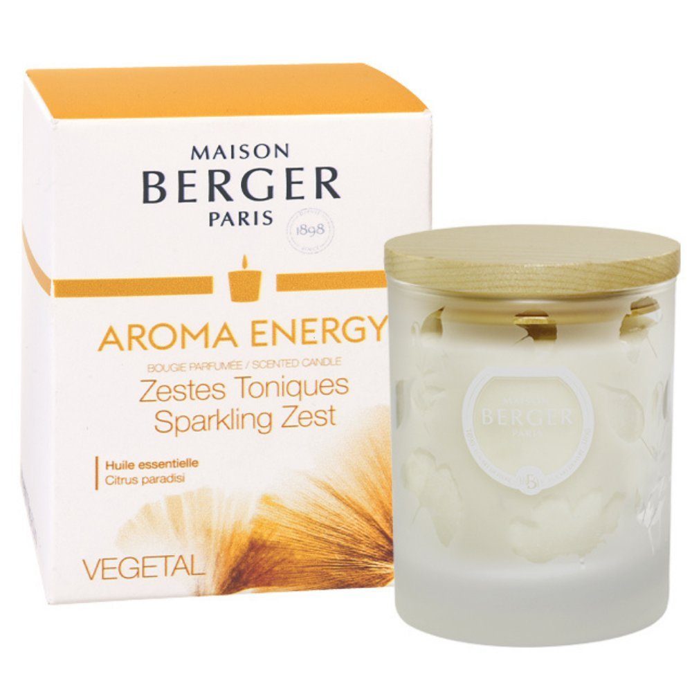 MAISON BERGER PARIS Duftkerze »Duftkerze Aroma Energy 180 g«, Die Kerze mit  ätherischen Ölen, die eine energiespendende Wirkung hat