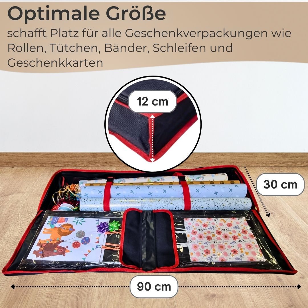 Topanbieter999 Aufbewahrungstasche Geschenkpapier, für bis zu 30 Rollen