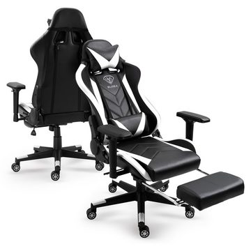 TRISENS Chefsessel Leo (1 Stück), Gaming Stuhl mit Fußstütze und 4D-Armlehnen gaming chair in Lederoptik