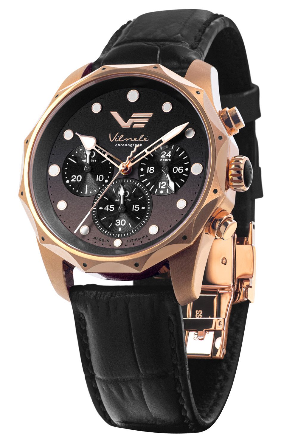 Vostok Europe Quarzuhr Vilnele Schwarz/Roségoldfarben