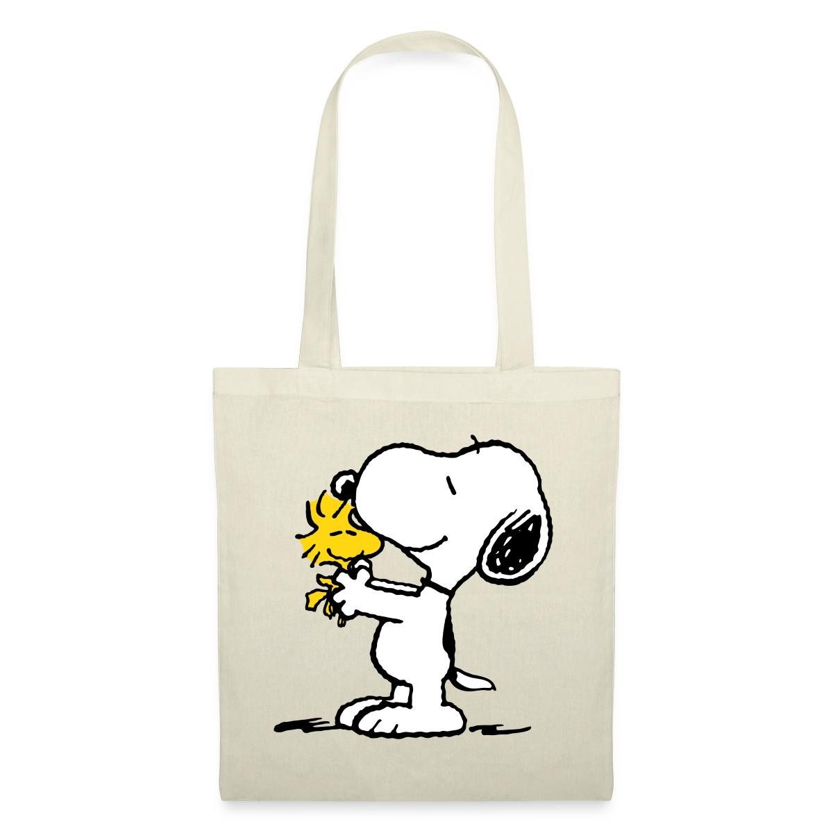 Spreadshirt Henkeltasche Peanuts Snoopy Und Woodstock Stoffbeutel (1-tlg)