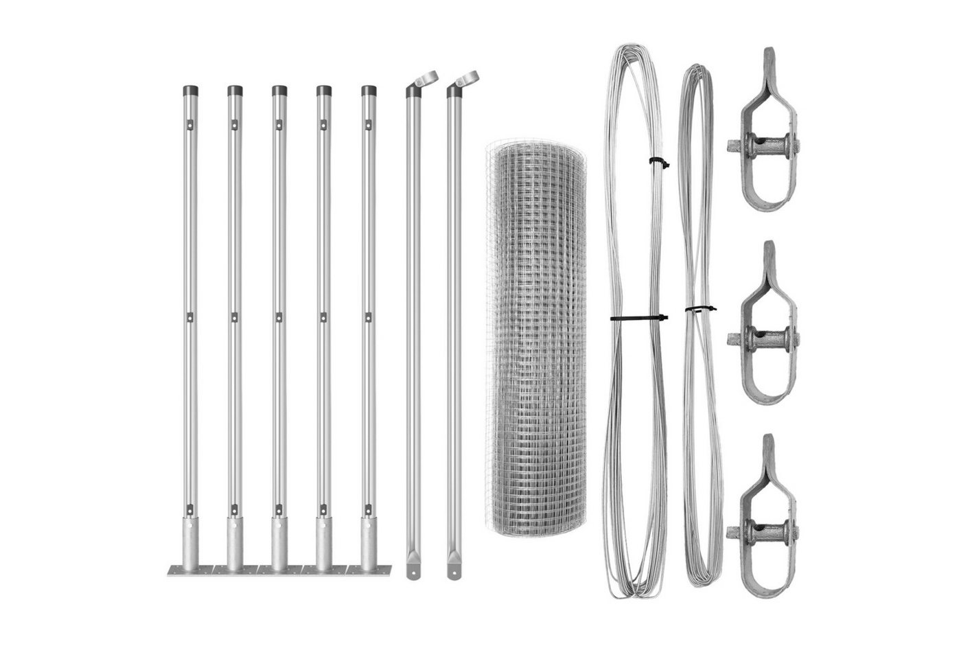 Thumbnail - vidaXL Gartentor Zaunpfosten Set 10 x 05 m Set aus 2 Galvanisierter Stahl