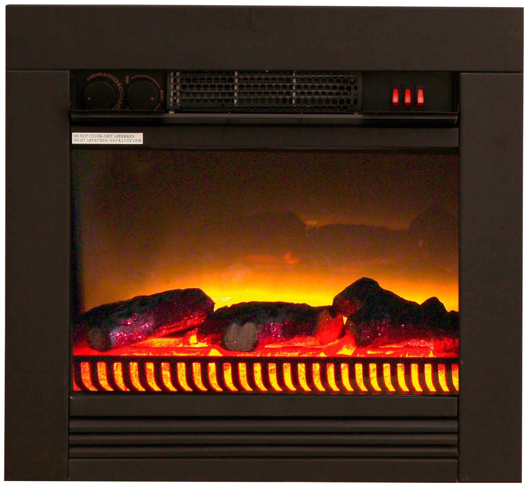 Flammeffekt W, Saragossa, Elektrokamin Heizung, Heizstufen Albero 900/1800 2 3D LED mit