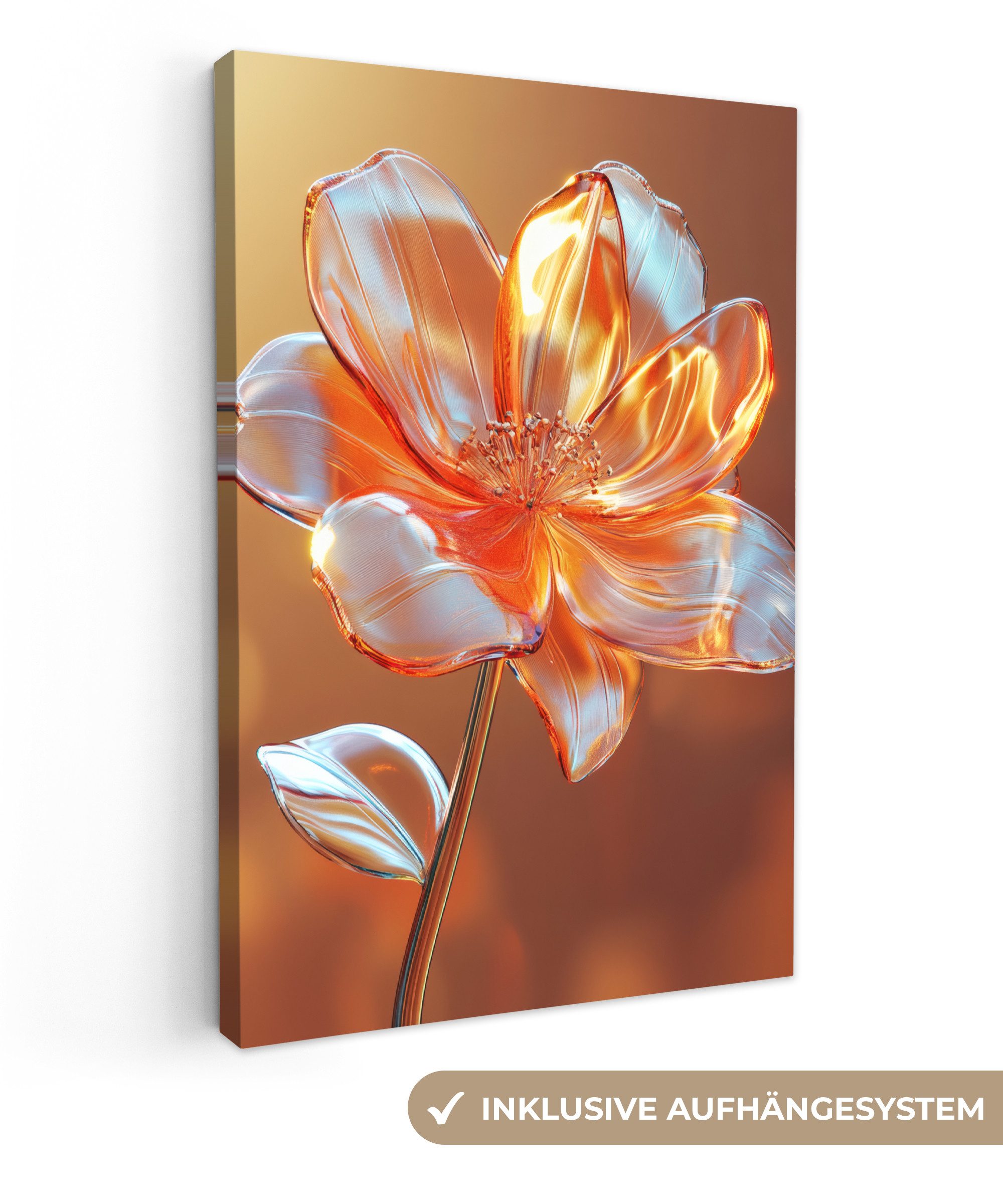 Leinwandbild Gläser - Blume - Sonnenlicht