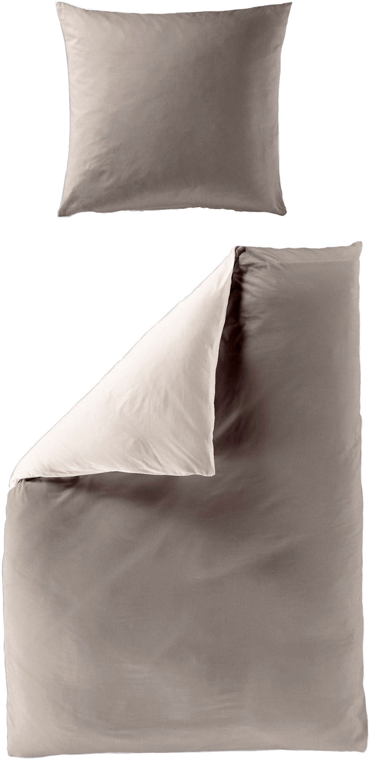 BIERBAUM Wendebettwäsche Modern Uni in Gr. 135x200 oder 155x220 cm, Renforcé, 2 teilig, Modernes Unidesign: Schlichte, elegante Optik für jedes Schlafzimmer