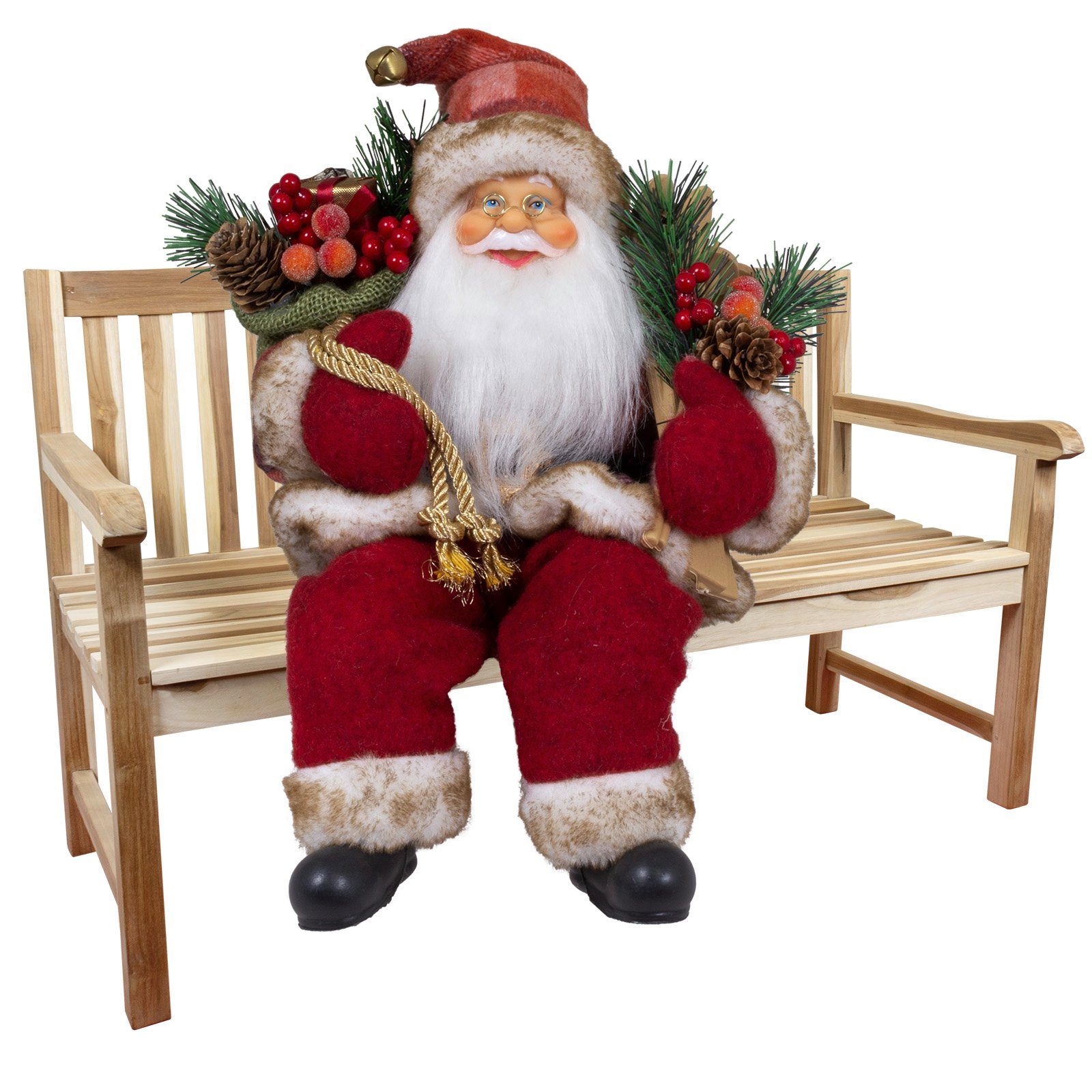 Christmas Paradise Weihnachtsmann 30cm, zum Hinsetzen rot, Jacob 45cm Kantenhocker Weihnachtsdeko), / 1 St., sitzend (Dekofigur