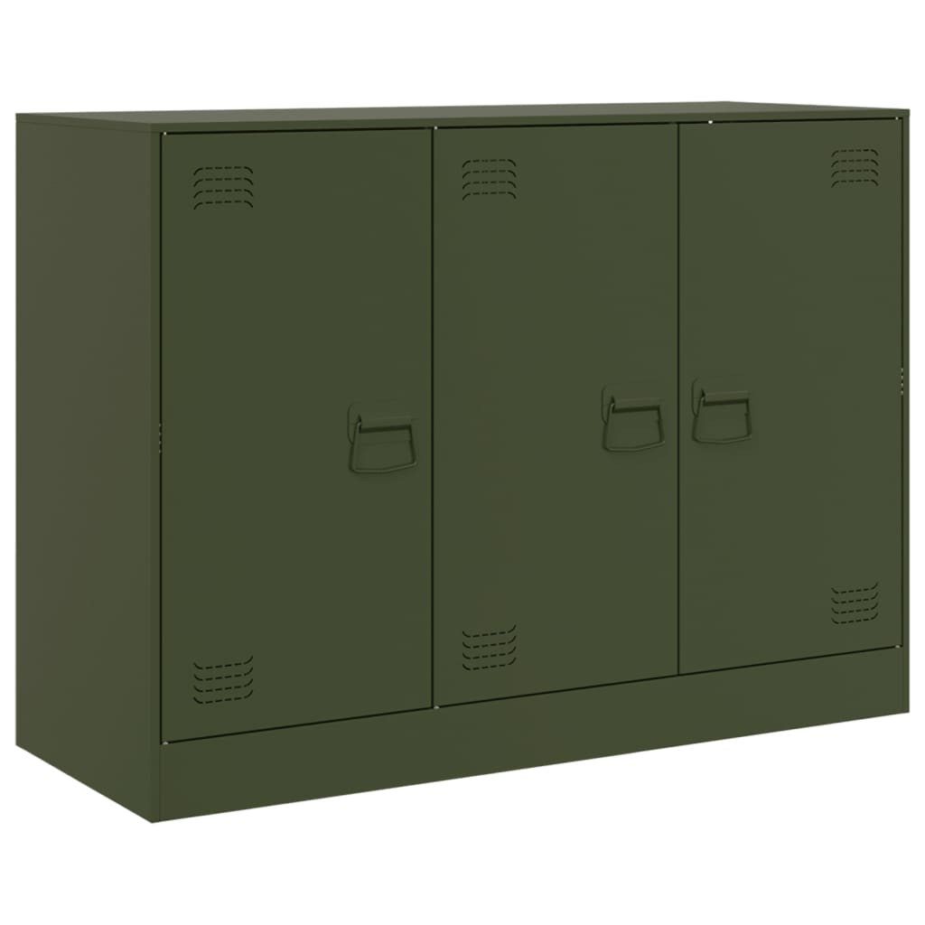 vidaXL Sideboard NA Sideboard Anrichte Schrank Lowboard Olivgrün 99x39x73 cm Stahl