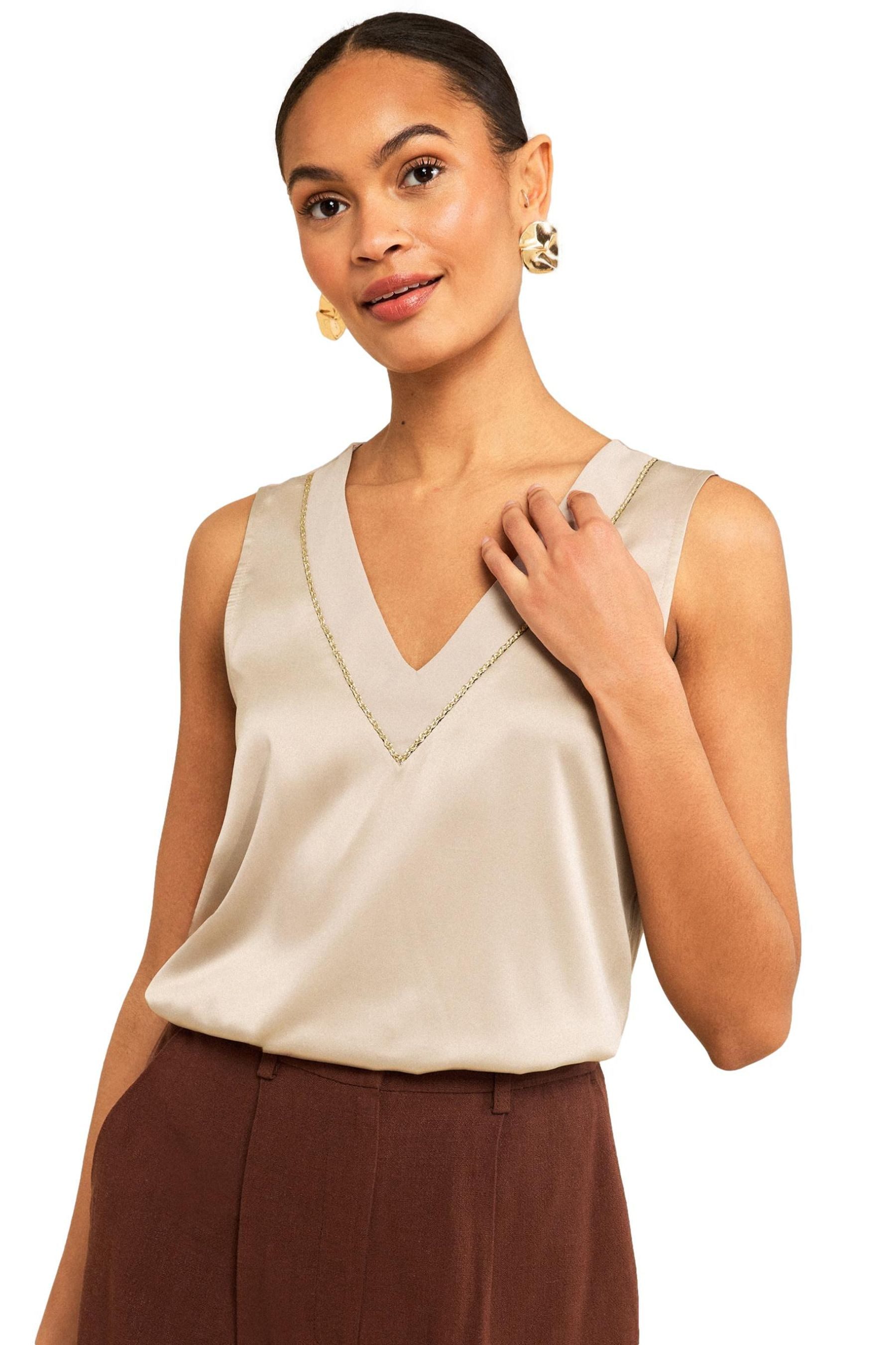 Love & Roses Trägertop Love & Roses Trägertop mit Satin-Front, Regular (1-tlg)