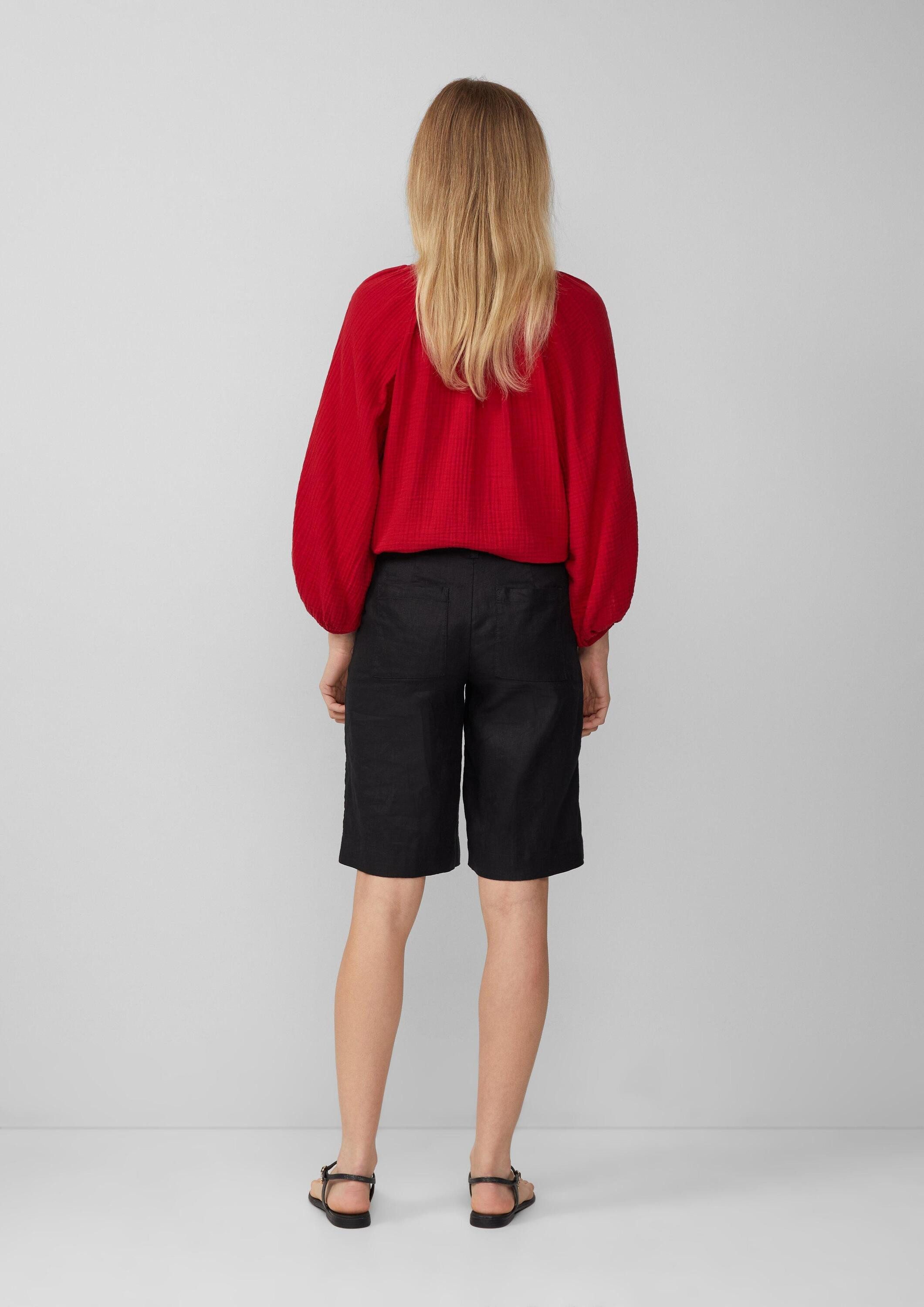 s.Oliver Kurzarmbluse Bluse Musselin-Bluse mit Raglanärmeln und Raffung
