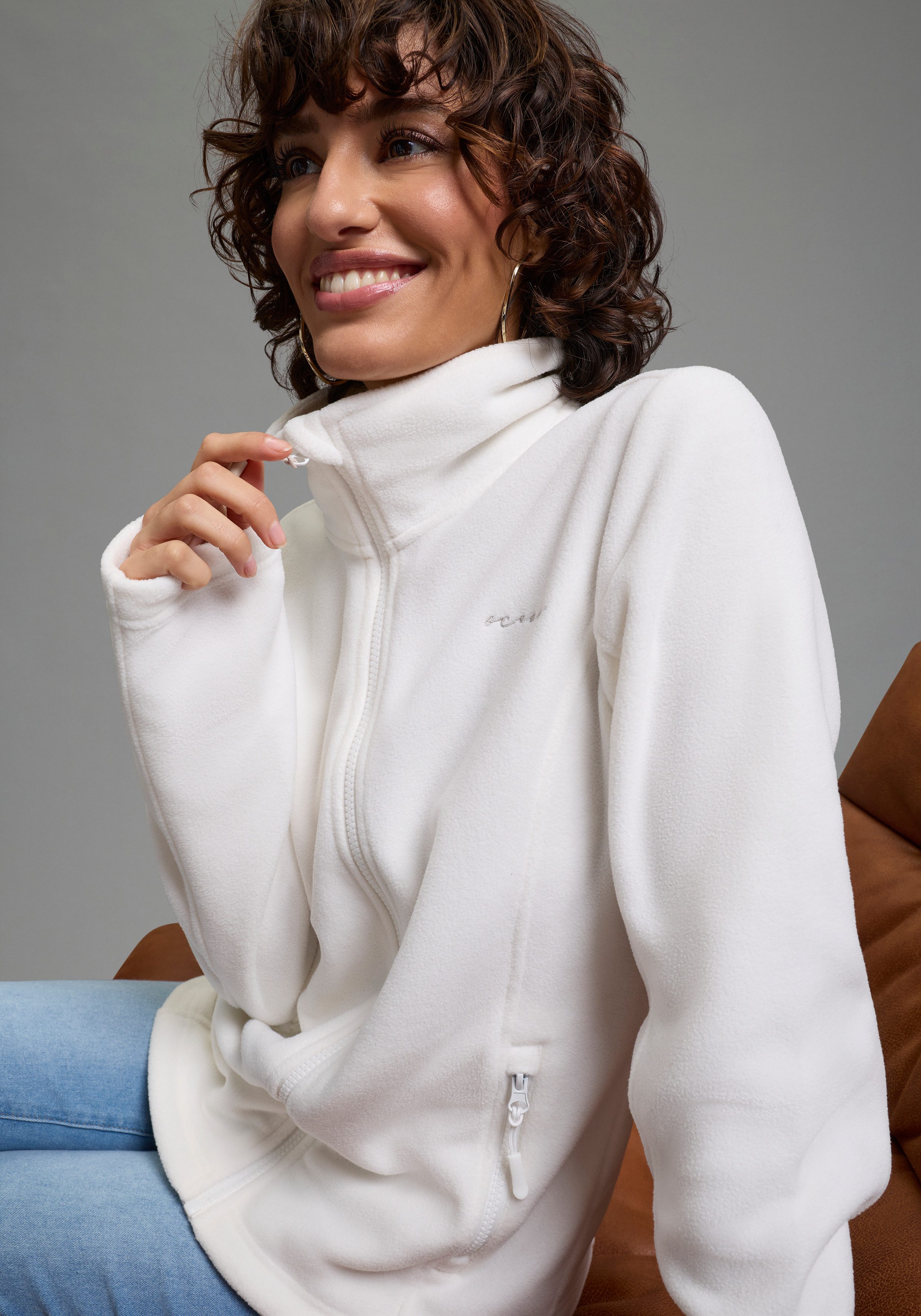 Ocean Sportswear Fleecejacke aus weichem Fleece-Material, unifarben, mit Lo günstig online kaufen
