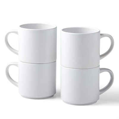 Cricut Tasse Keramik Tassen Blank, Rohlinge, stapelbar, weiß, 300 ml, 4 Stück, Becher, Becherrohlinge, basteln, gestalten, dekorieren