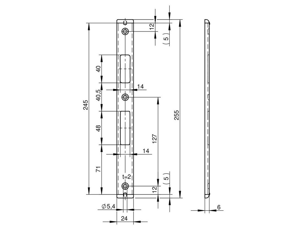 Thumbnail - WILKA Schliesstechnik Montagezubehör WILKA U-Schließblech Nirosta 9308 24x6x245 mm