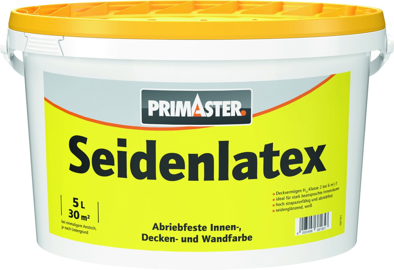 Primaster Wandfarbe Primaster Seidenlatex glänzend 5 L weiß