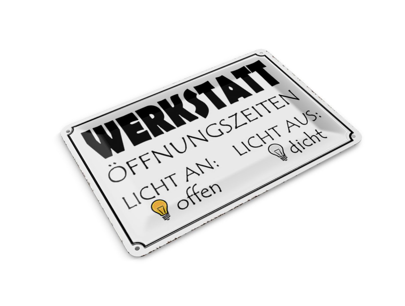Femer GmbH Postkarte Spruch 14x10 cm Werkstatt Licht an offen dicht, unfrankiert